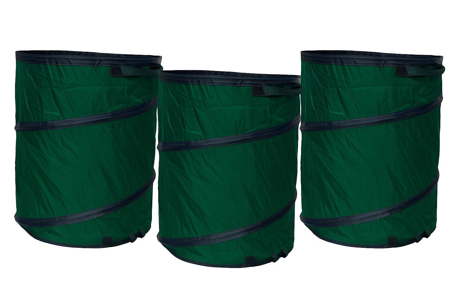 Gardissimo Gartensack 3 er Set Gartenabfallsack 100 Liter Pop up grün Laubsack, für Gartenabfall, 100 l, (Spar-Set, 3-tlg., 3 er Pack), mit je 2 Tragegriffen / platzsparend flatbar