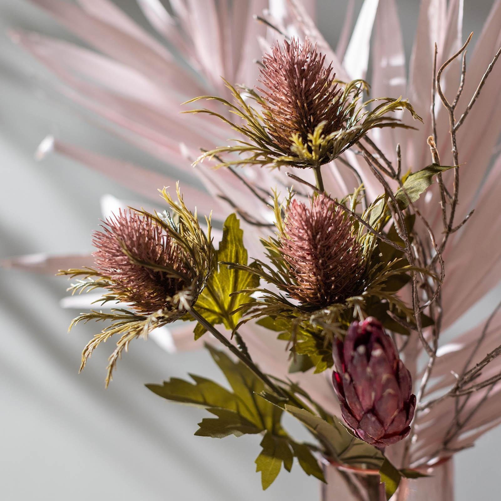 Beere Draht, Kunst-Stielblume Polyester, Kunstblume aus Depot, Distel, 67 Zentimeter Polyethylen, L