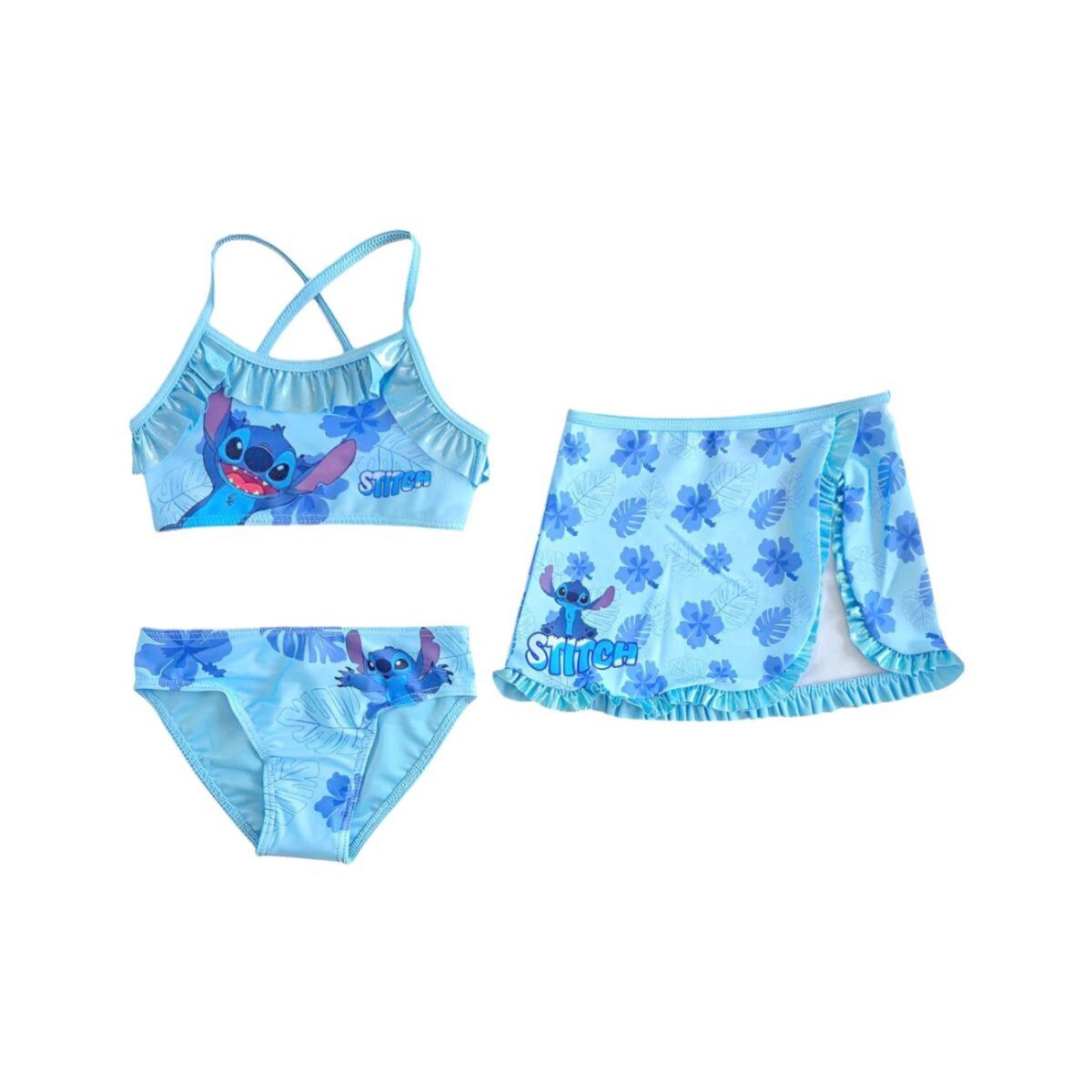 Schwimmanzug Lilo & Stitch Bikini-Set mit Rock – Leaf Design 9/10 Jahre