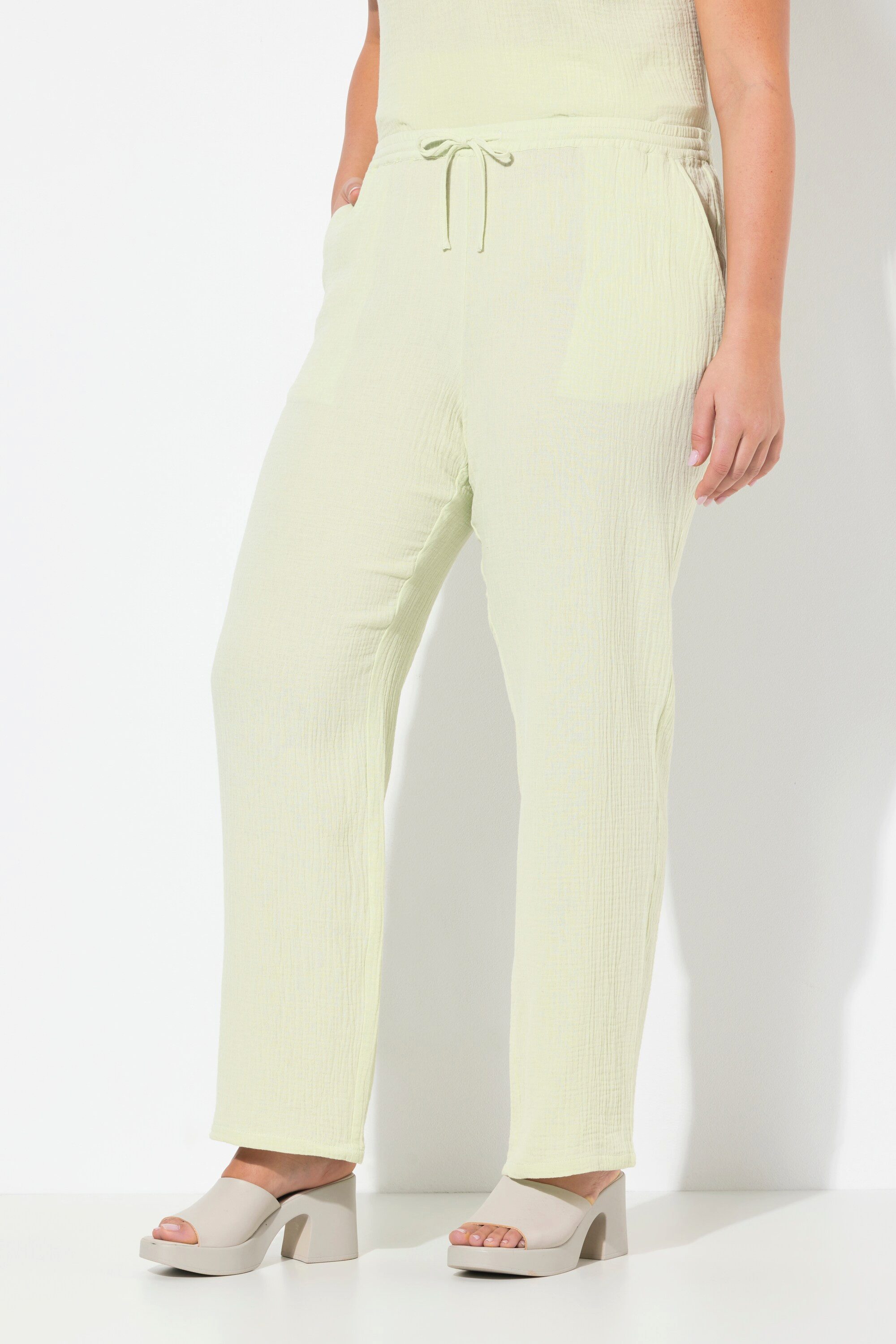 Ulla Popken Schlupfhose Musselin-Schlupfhose Rose weites günstig online kaufen