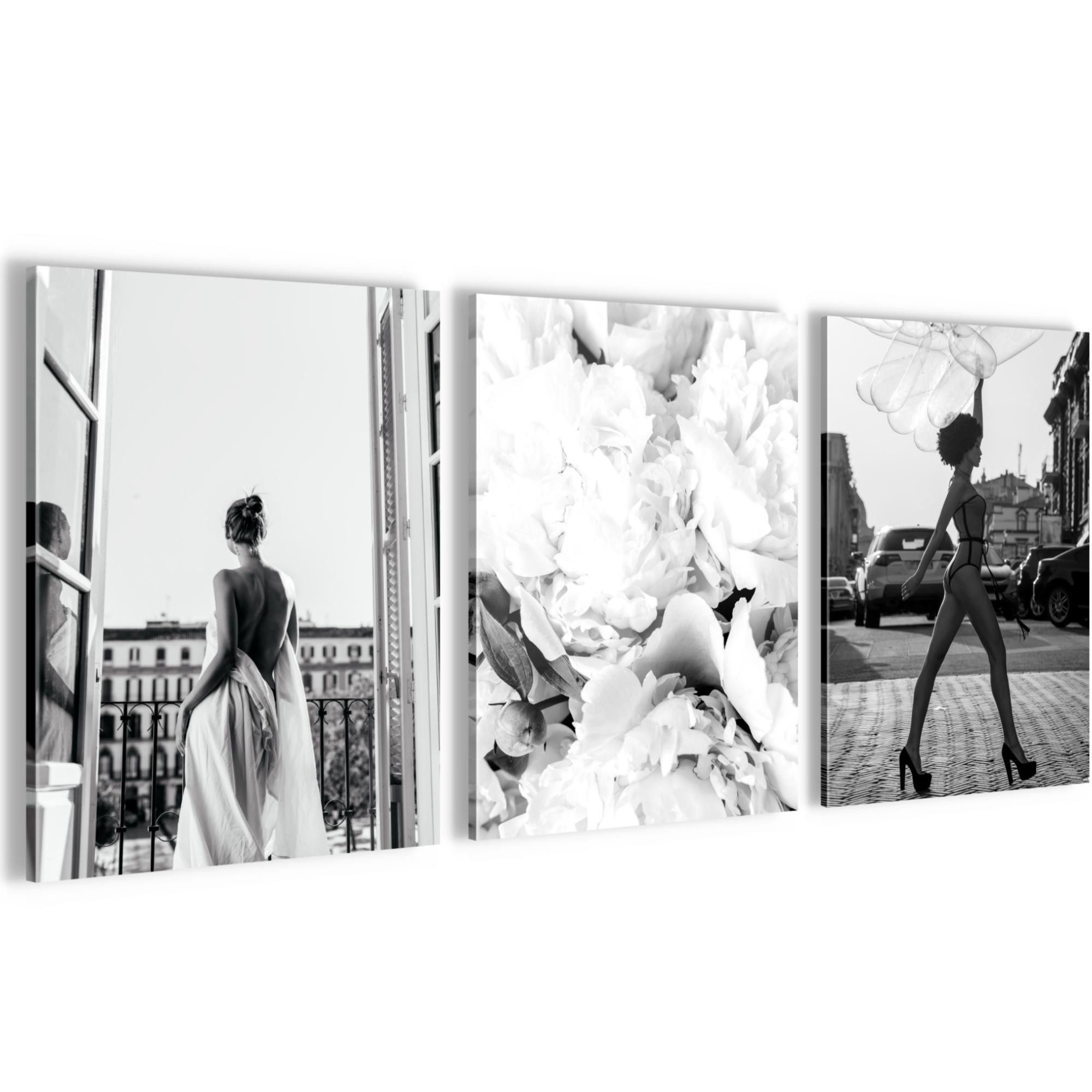 Novart Wandbild Coco AUFHÄNGFERTIG Mädchen Teenager Deko 3 Bilder Fashion N0163, 30 x 40 cm - 3 Bilder