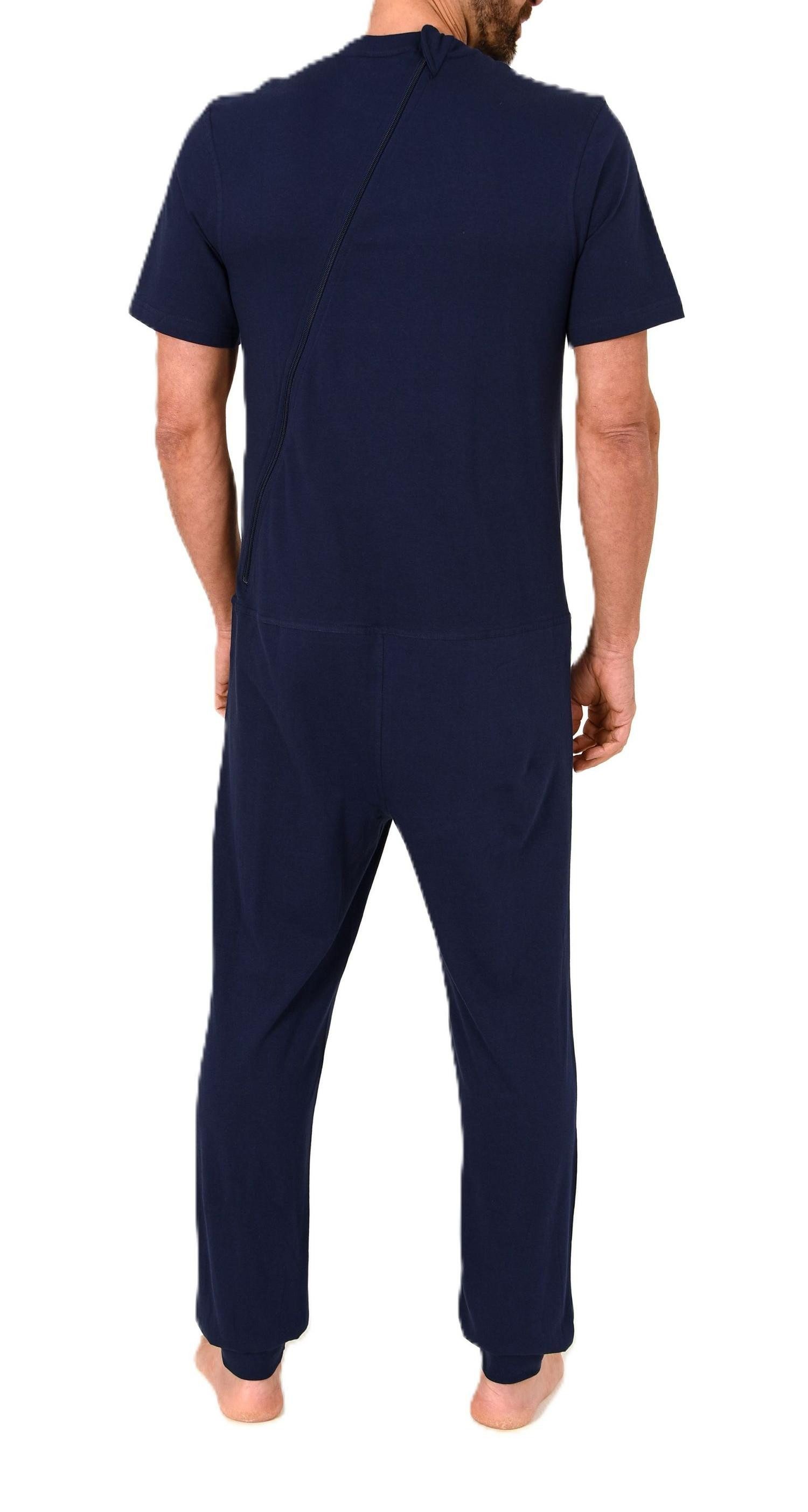 Normann Pyjama Herren Pflegeoverall kurzarm mit langen Bein + Rücken Reißverschluß – Bild 3 von 4