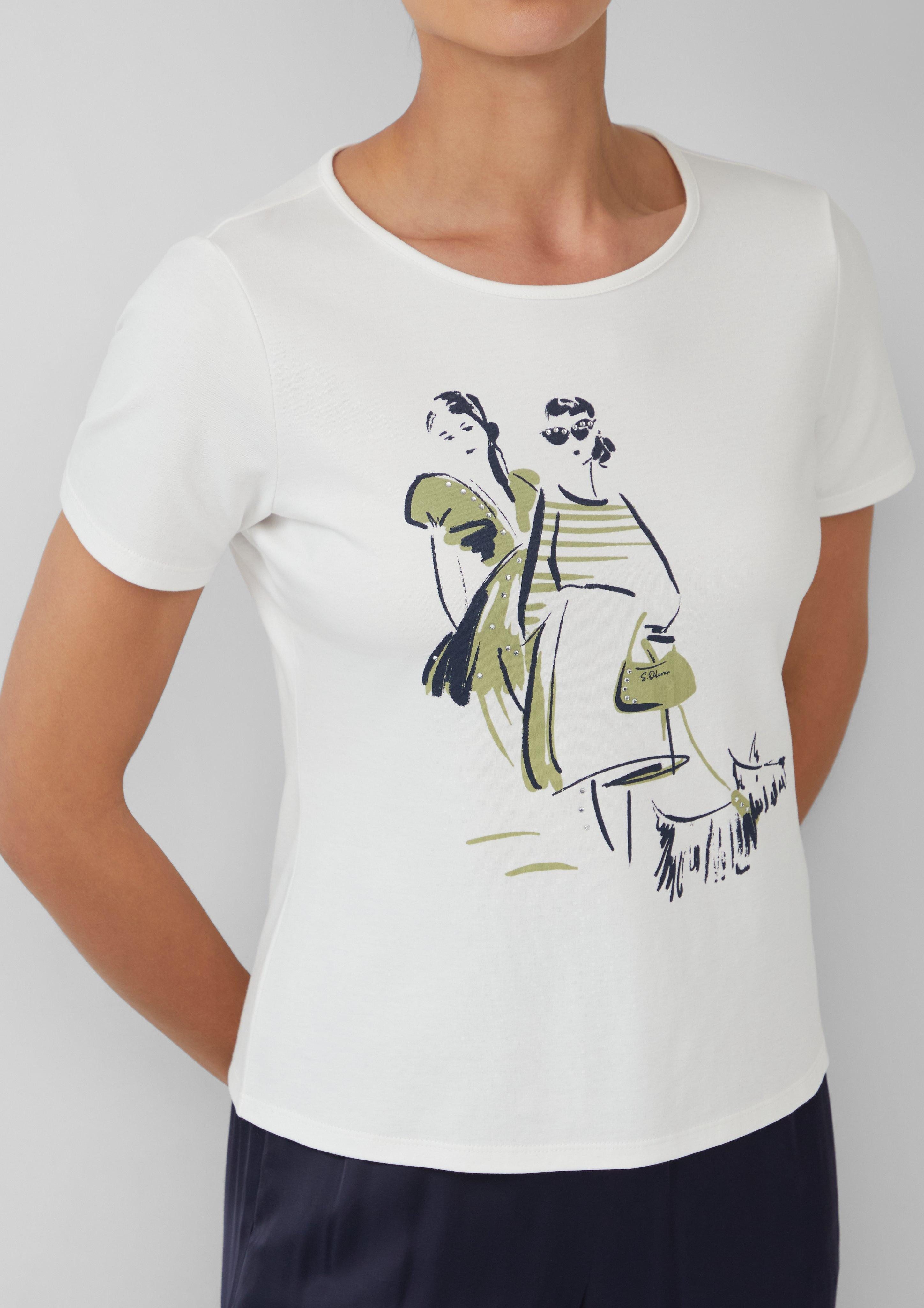 s.Oliver BLACK LABEL Kurzarmshirt T-Shirt aus günstig online kaufen
