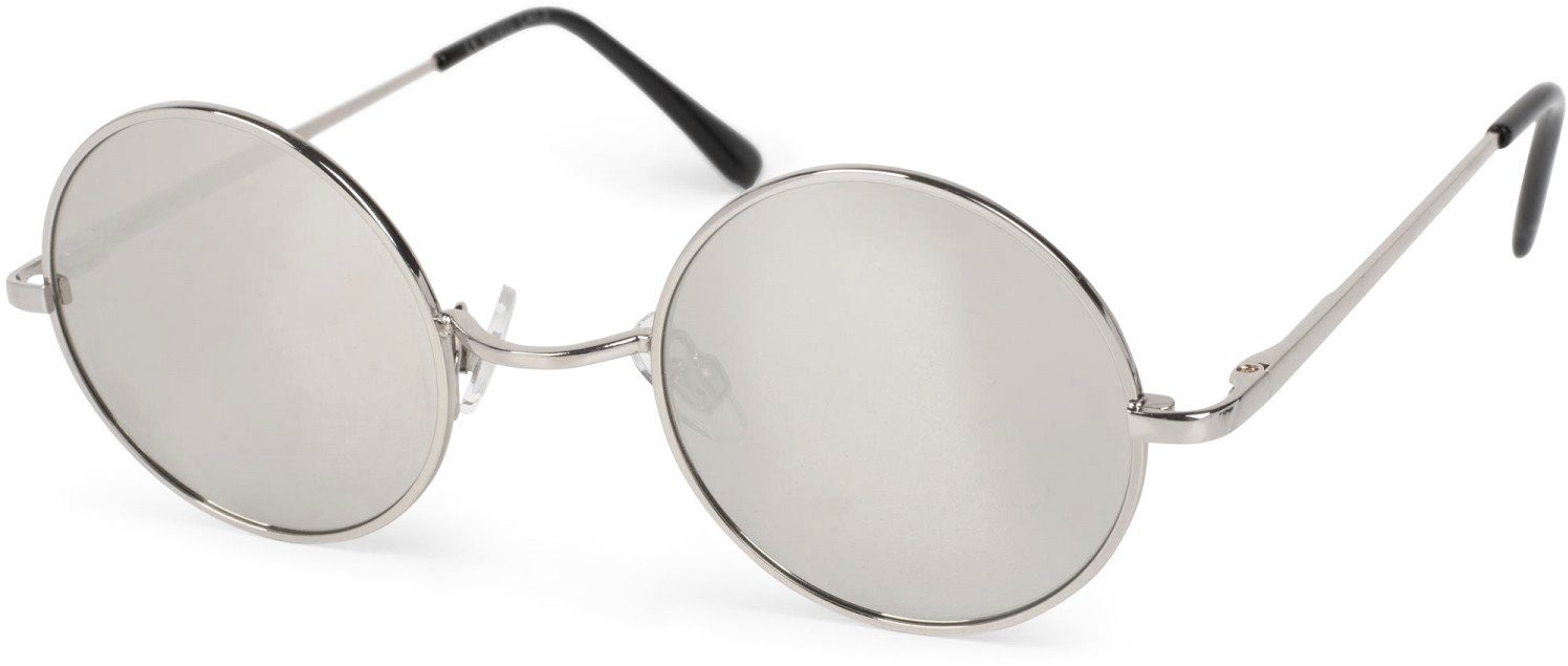 Sonnenbrille Sonnenbrille mit kleinen runden Gläsern und Metallrahmen