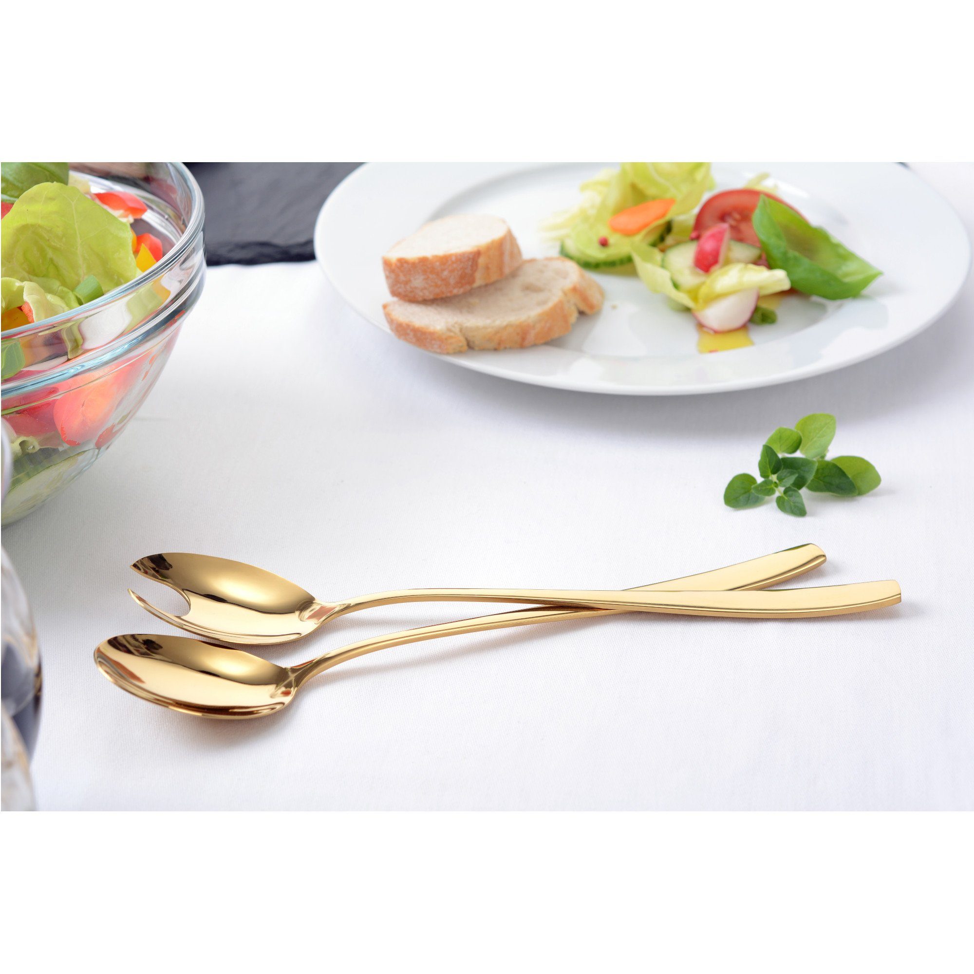 GRÄWE Vorlegebesteck GRÄWE Salatbesteck 2-tlg, Edelstahl, gold