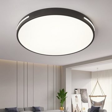 Natsen Deckenleuchte Runde LED Flache Deckenlampe, Dimmfunktion, 96W, Schwarz, LED fest integriert, dimmbar mit Fernbedienung 3000-6000K, moderne Lampe für küche Dieler Schlafzimmer Wohnzimmer 50 * 50 * 5cm