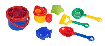 Idena Badespielzeug Idena 40113 - Sandspielzeug Set 8 teilig bestehend aus Eimer, 2 Sieben