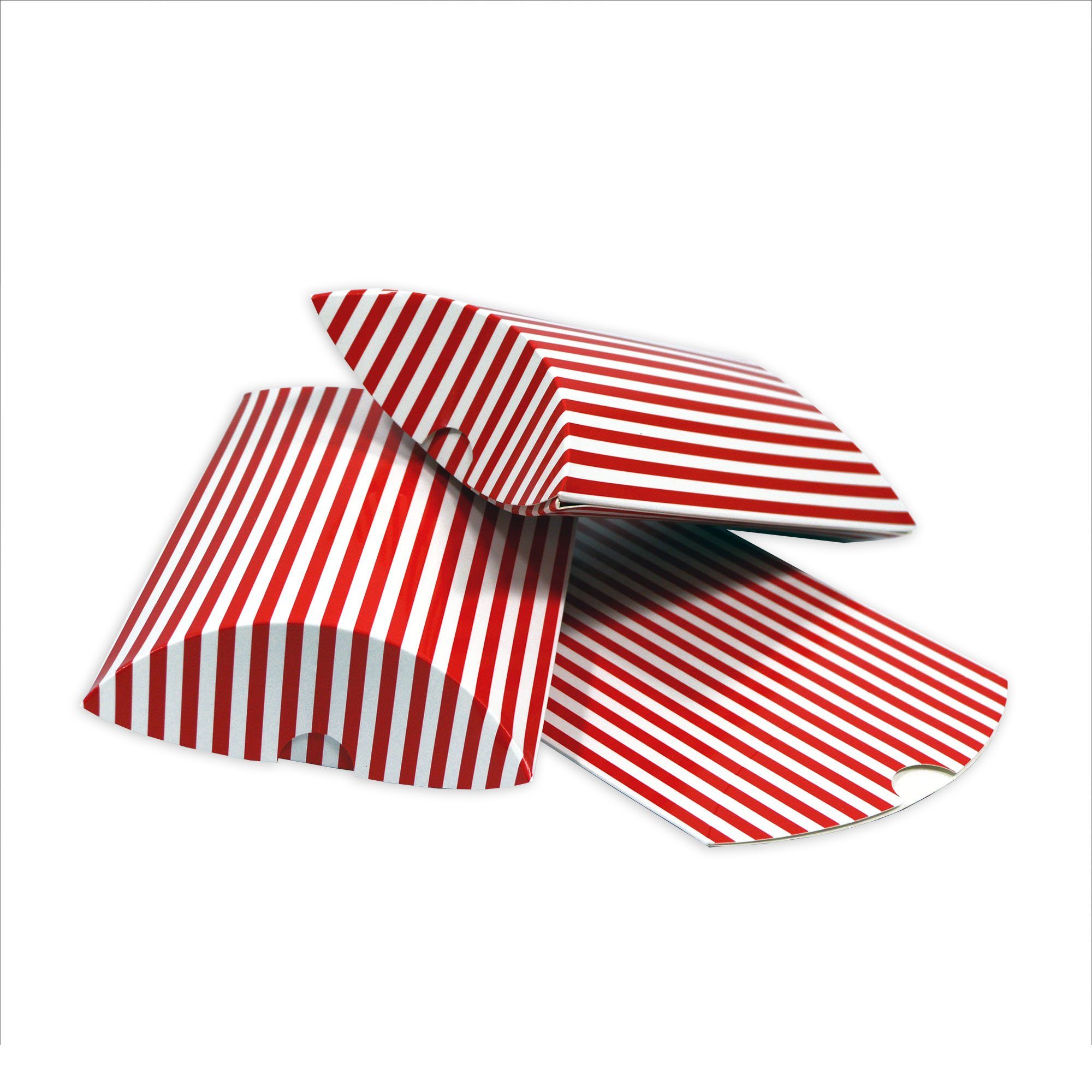 Frau 12 (flach), 21 rot x Kissenschachteln, cm WUNDERVoll Streifen, 12 weiß 15 12 / Papierdekoration x