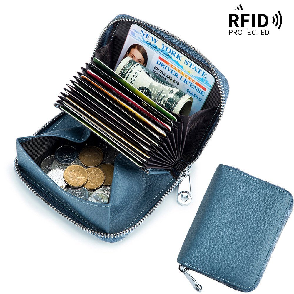 VIVIHEYDAY Geldbörse Kartenetui Damen, RFID-Schutz Kartenhalter Geldbörse, Klein Geldbeutel, Reißverschluss Portemonnaie