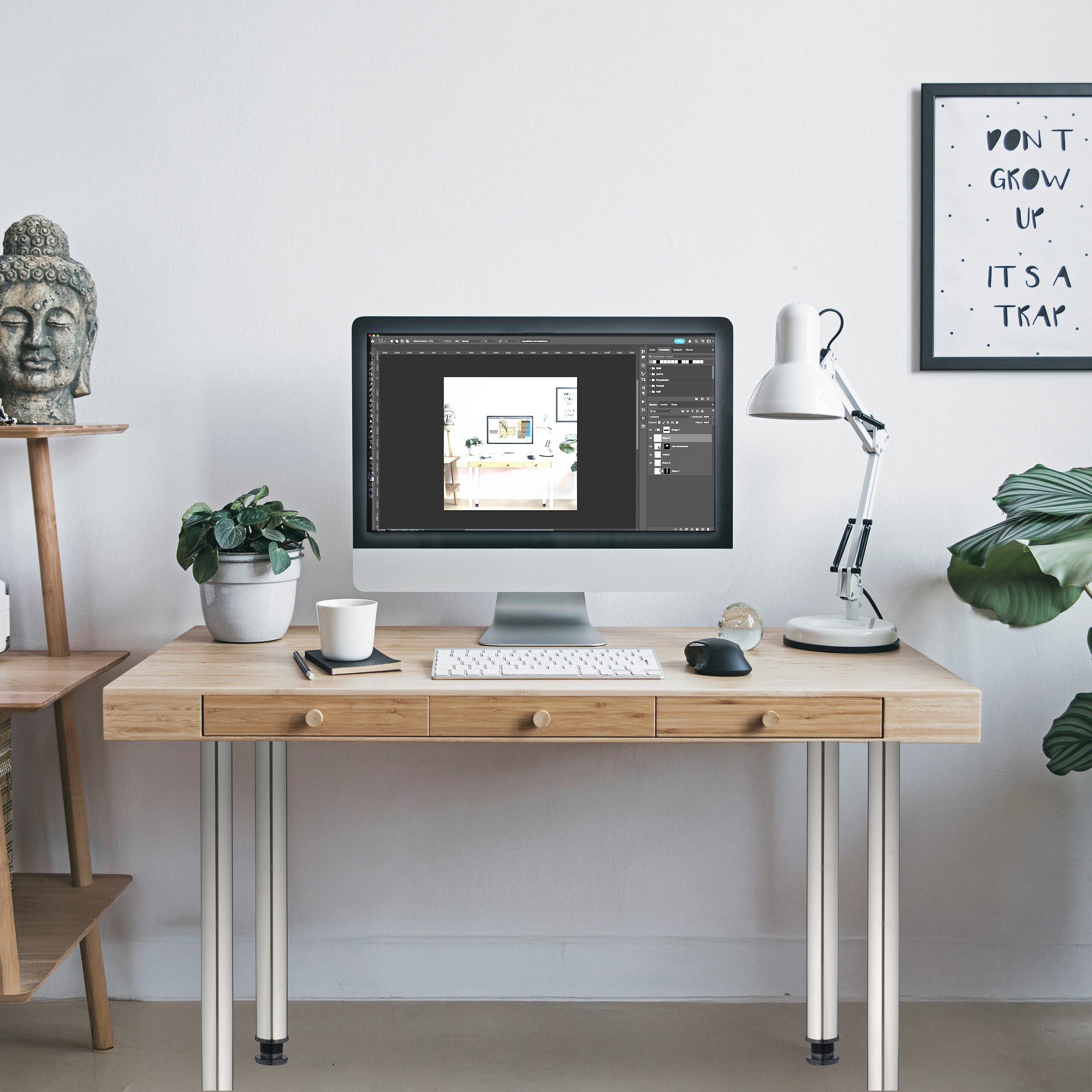 relaxdays Tischbein Tischbeine im 4er Set