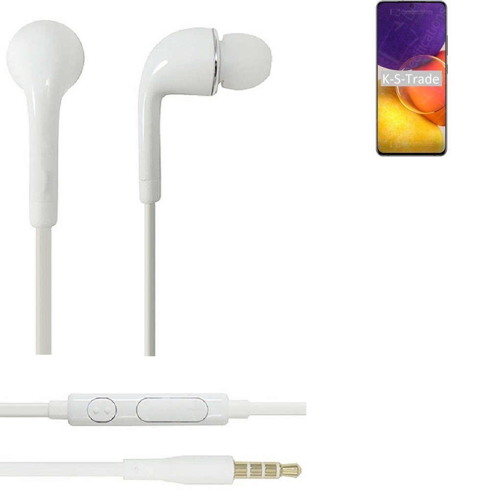 mit F02s In-Ear-Kopfhörer für K-S-Trade Headset Mikrofon Samsung Galaxy 3,5mm) weiß (Kopfhörer Lautstärkeregler u