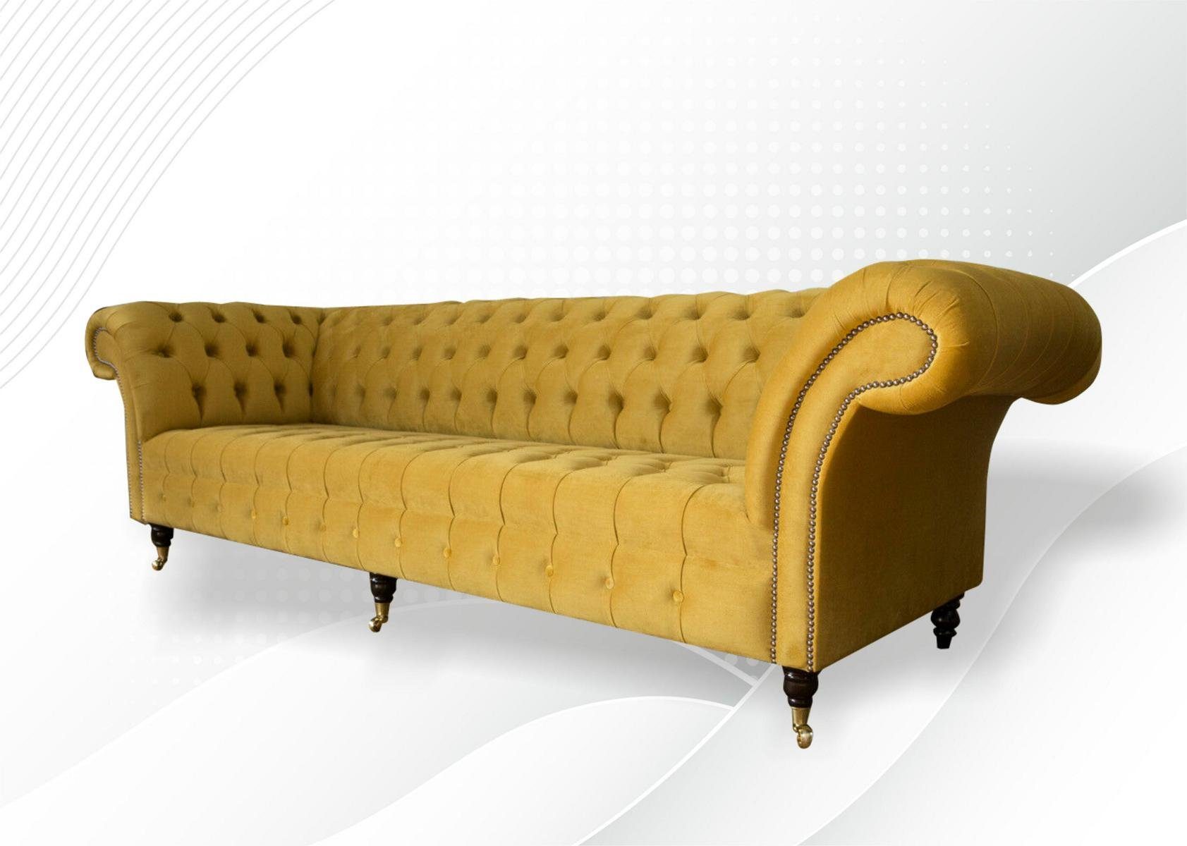 JVmoebel Chesterfield-Sofa, Sofa cm 265 Chesterfield Sitzer 4 Design Sofa Couch