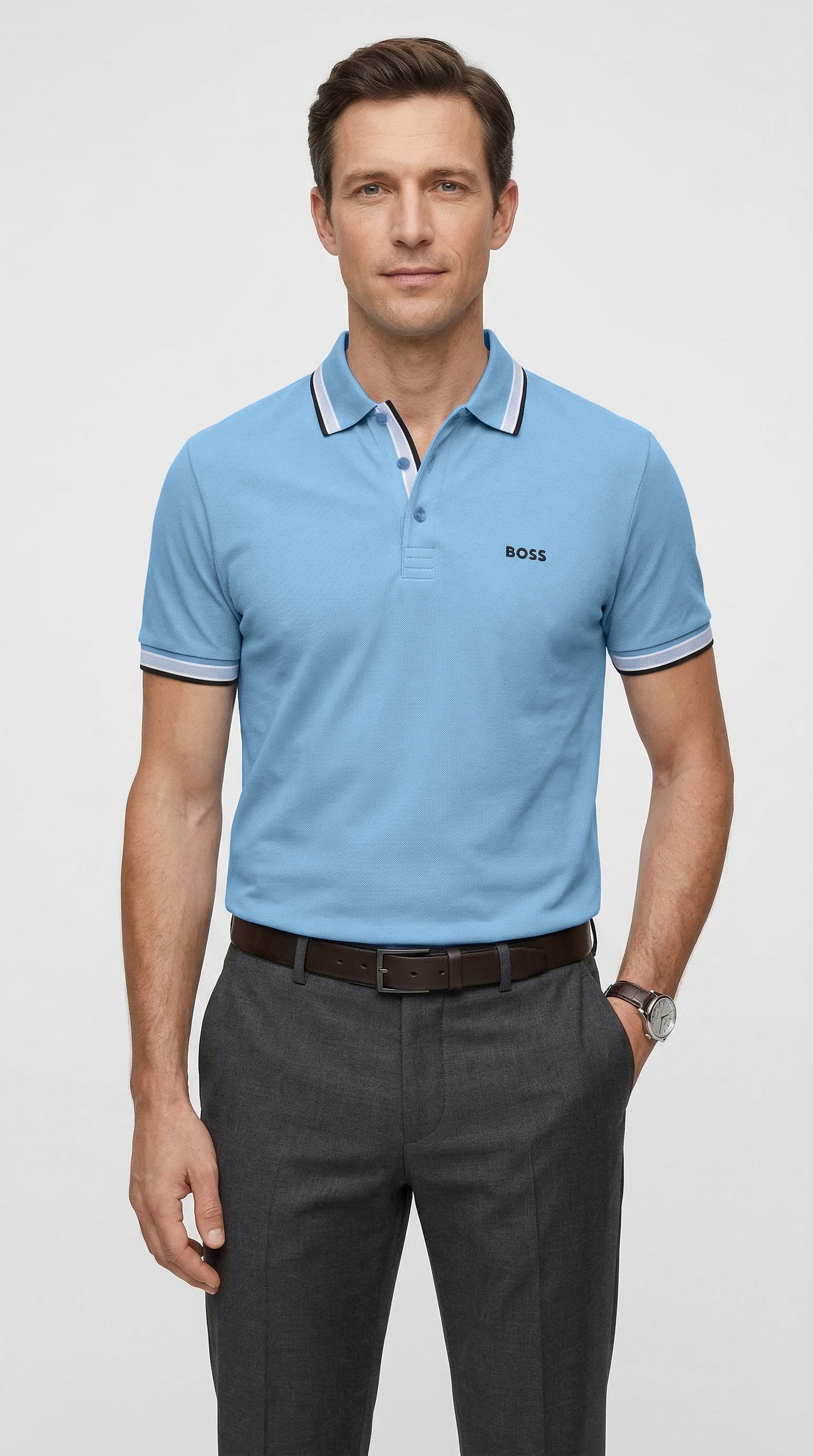 BOSS GREEN Poloshirt Paddy mit kontrastfarbenen Streifen am Kragen günstig online kaufen