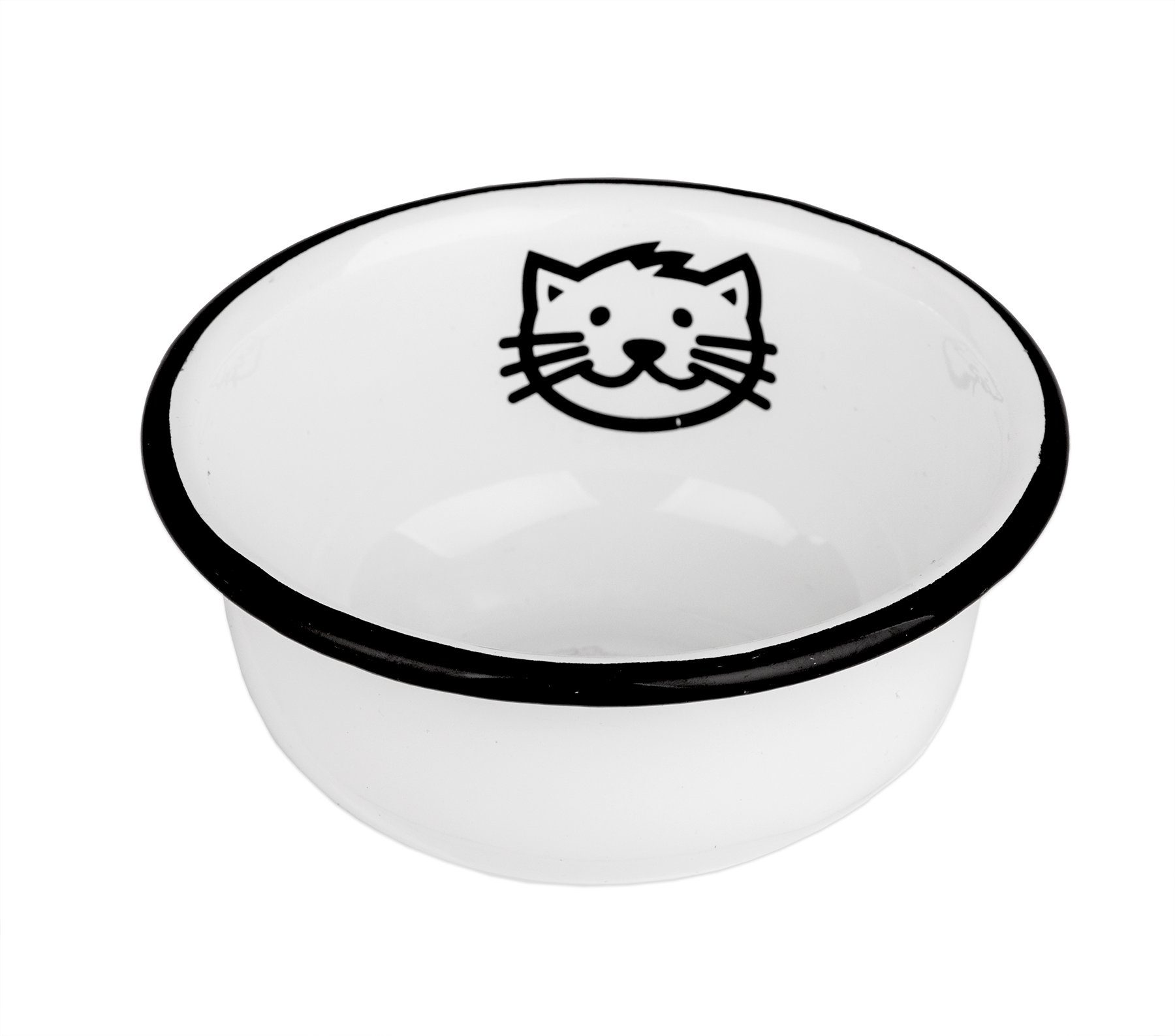 Ib Laursen Futternapf Fressnapf für Katzen Emaille weiß 11x5 cm Katzennapf Napf Vintage