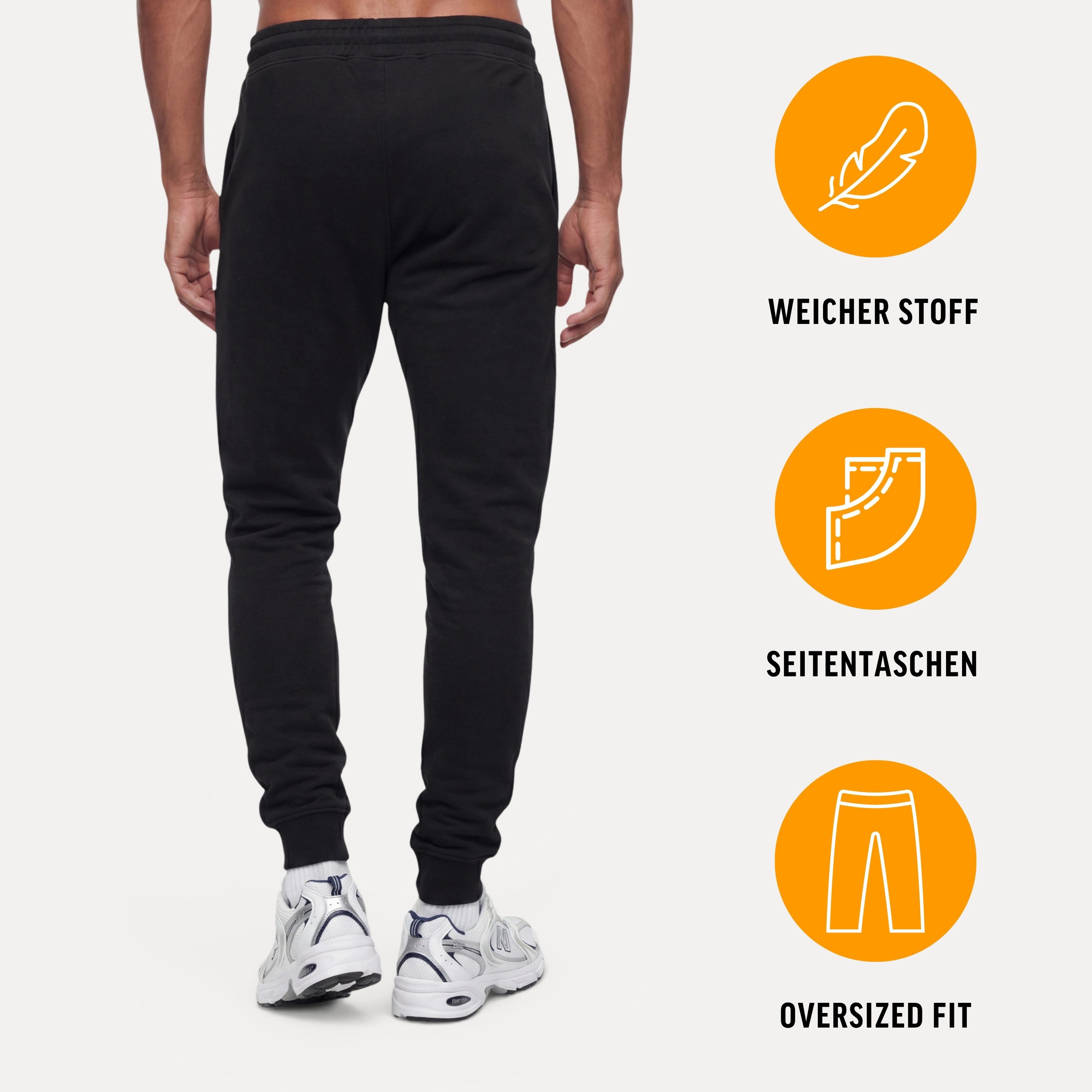Smilodox Jogginghose Tammo Herren, Jogger Baumwolle, Regular Fit, Sporthose, Gymkleidung Tunnelzug, elastische Beinabschlüsse, weiches Material