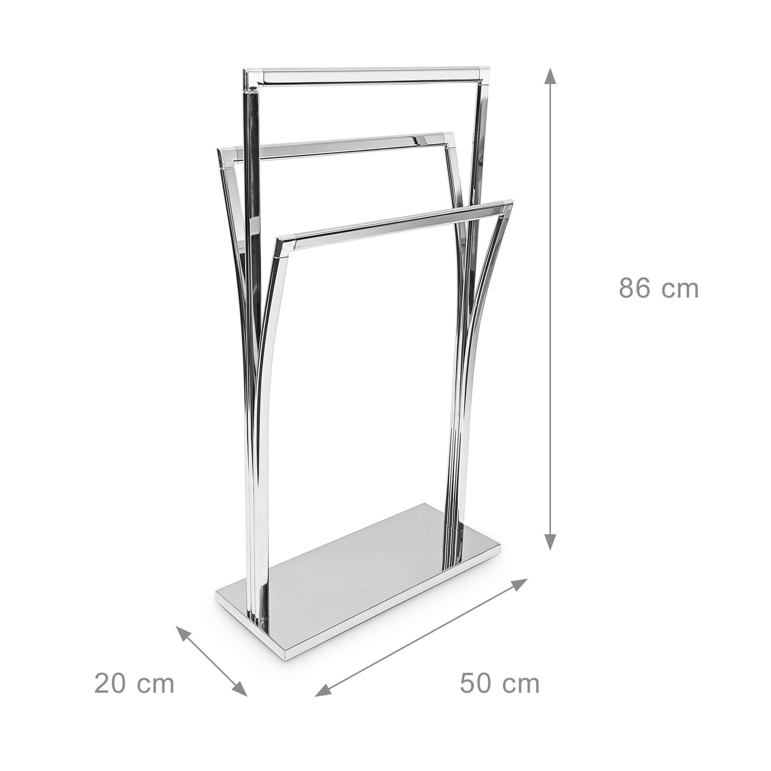 relaxdays Handtuchständer Edelstahl 3 Stange