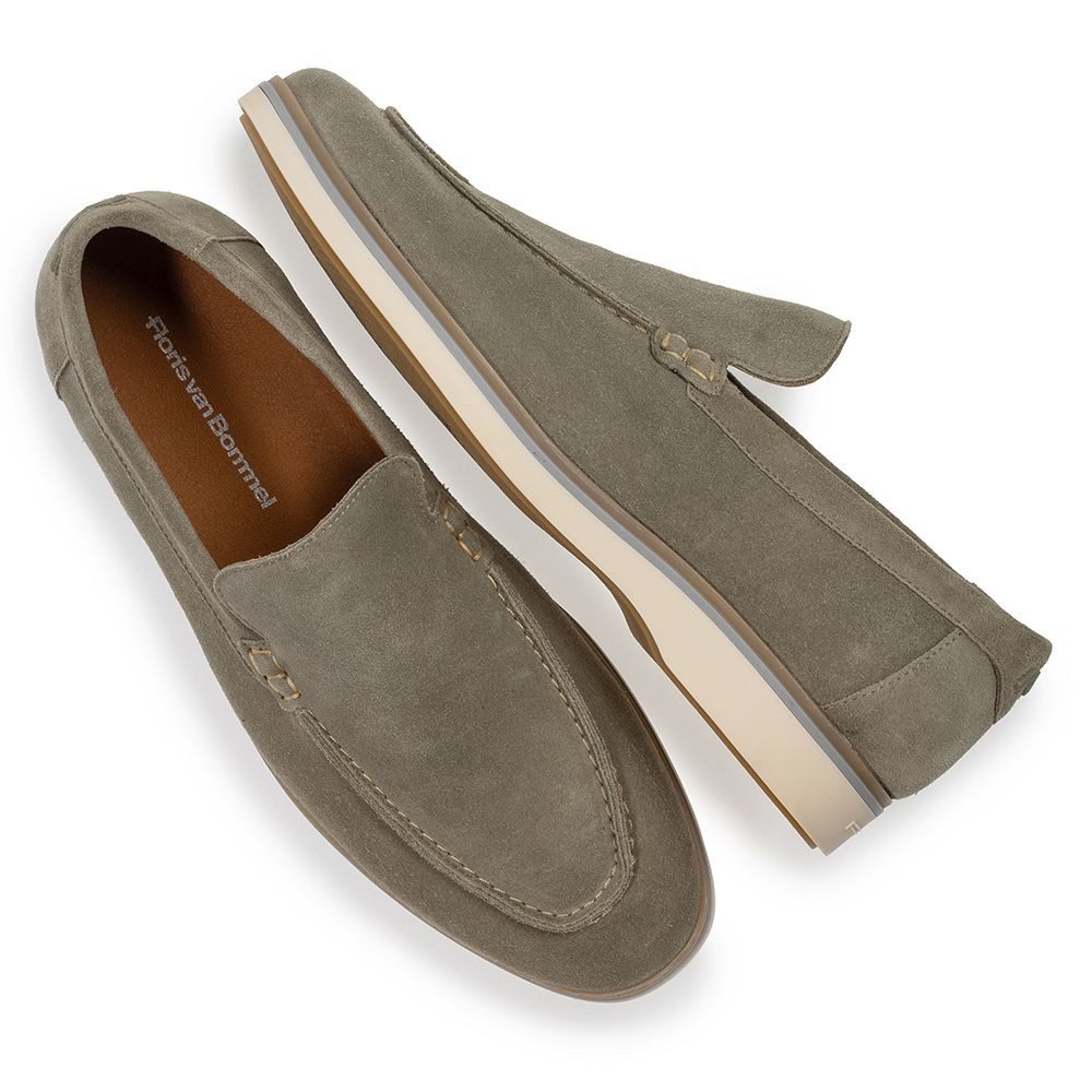 Floris van Bommel Floris Casual LightGreen Suede Slipper