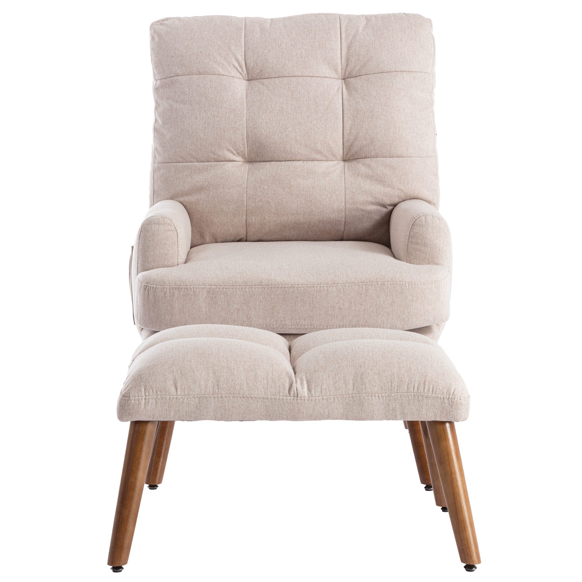 Furnishings Home Loungesessel Relaxsessel Sessel Set, mit Fußstütze, Mit Rückenlehne 5-stufig verstellbar, Seitentasche, Samtstoff