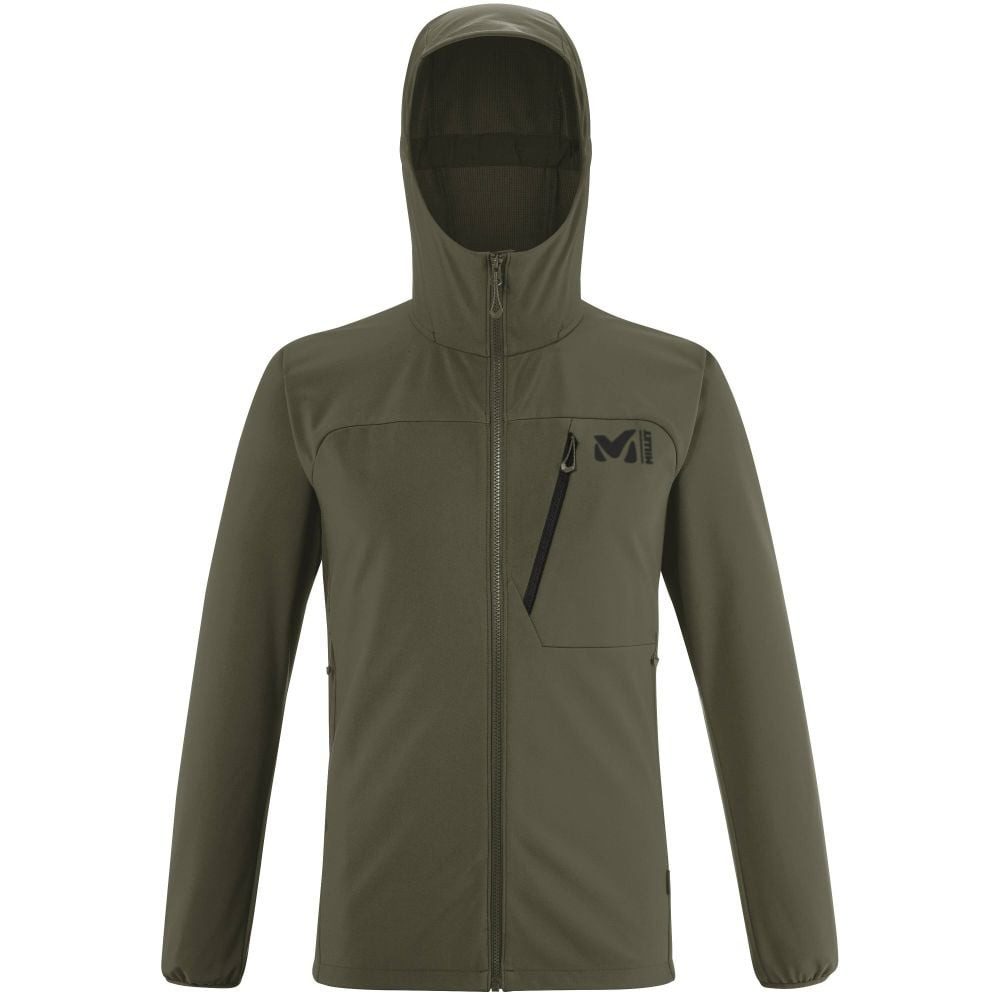 Millet Softshelljacke Magma Shield Hoodie (angenehmes Tragegefühl) khakigrün Herren