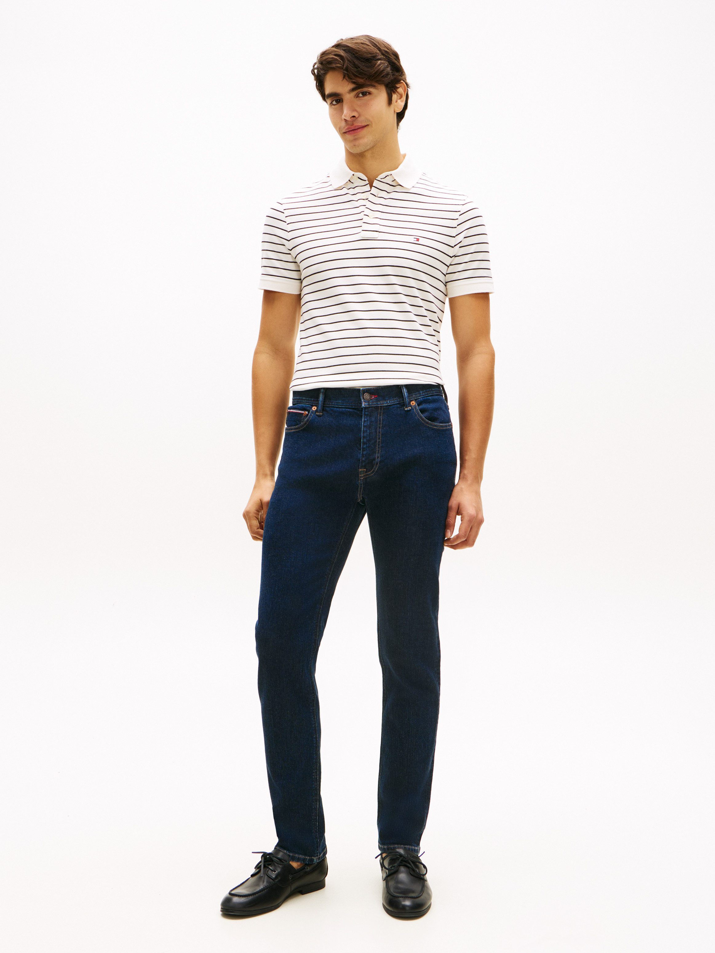 Tommy Hilfiger Poloshirt 1985 SLIM POLO Markenstickerei, aus Baumwoll-Piqué