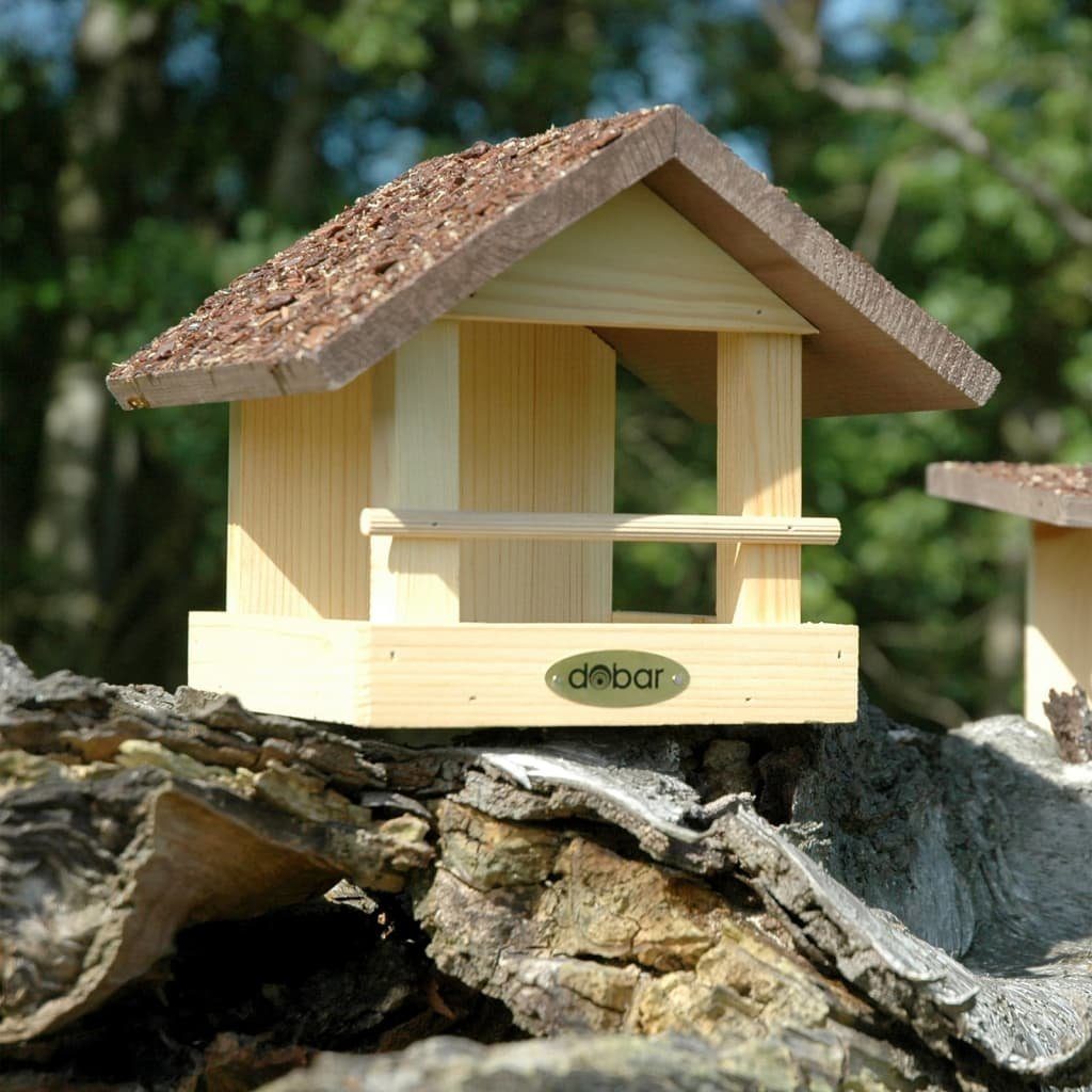 mit Natur Rindendach Hausform und Vogelhaus Braun Vogelfutterhaus dobar in