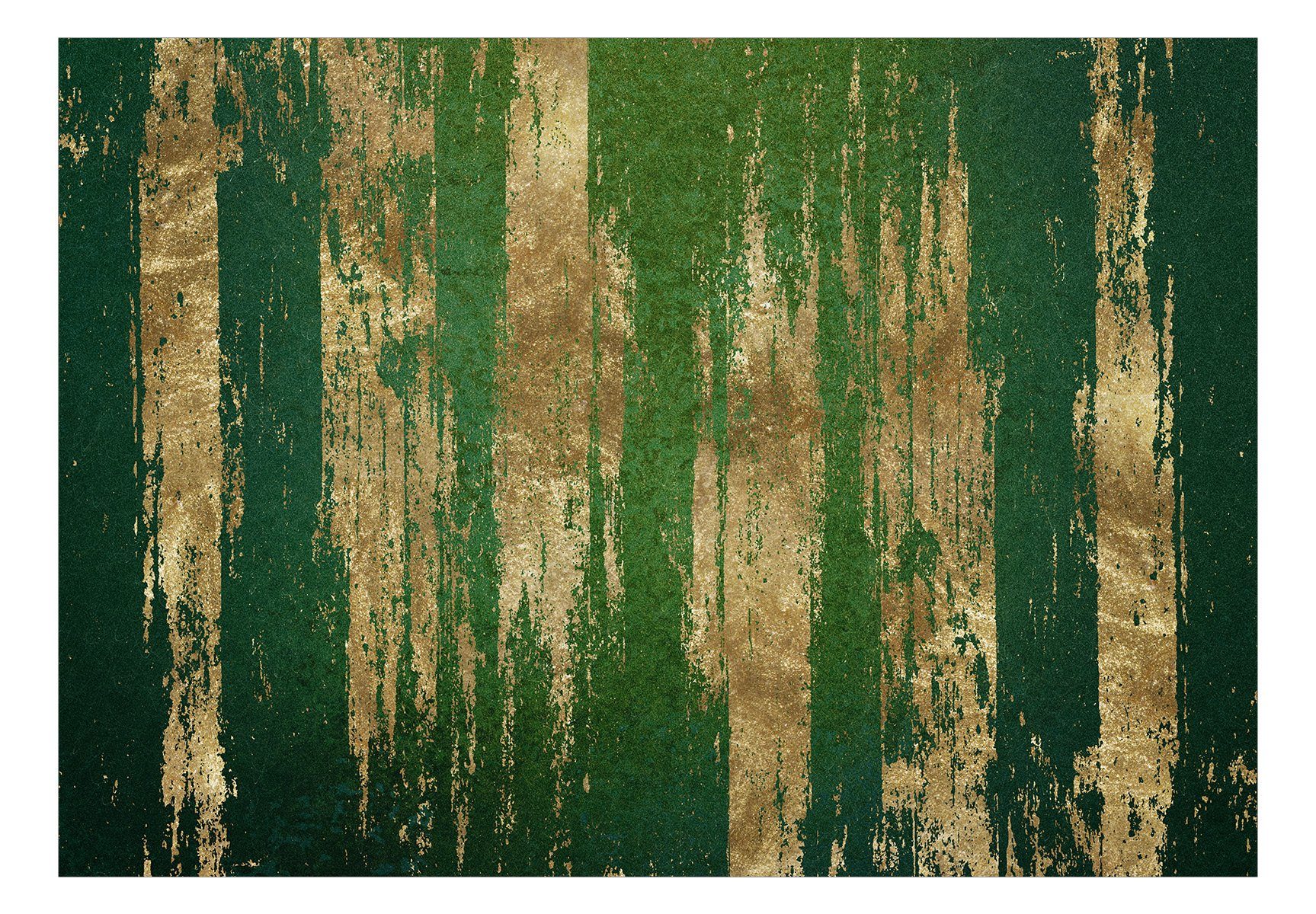 lichtbeständige Design Expression Tapete KUNSTLOFT m, Golden-Green Vliestapete matt, 0.98x0.7