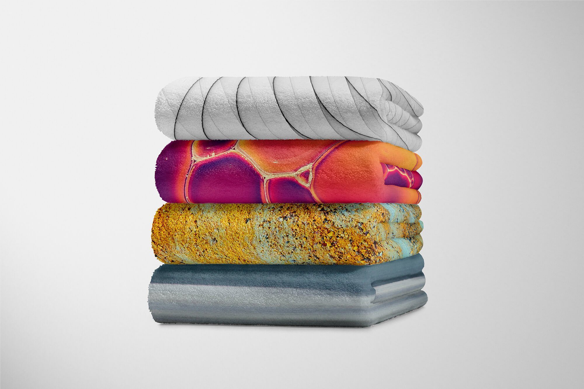 Baumwolle-Polyester-Mix Sinus Handtücher A, Nahaufnahme mit Fotomotiv Handtuch Sand Strandhandtuch Kunstvoll Handtuch (1-St), Kuscheldecke Saunatuch Art