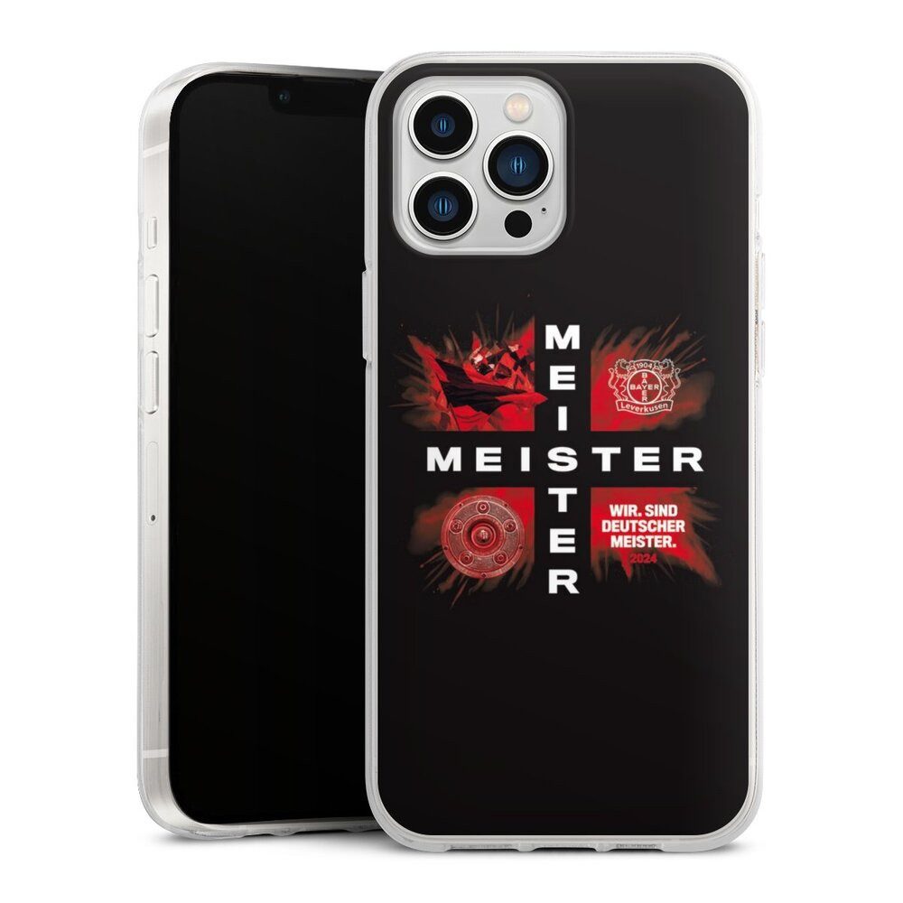 DeinDesign Handyhülle Bayer 04 Leverkusen Meister Offizielles Lizenzprodukt, Apple iPhone 13 Pro Max Silikon Hülle Bumper Case Handy Schutzhülle