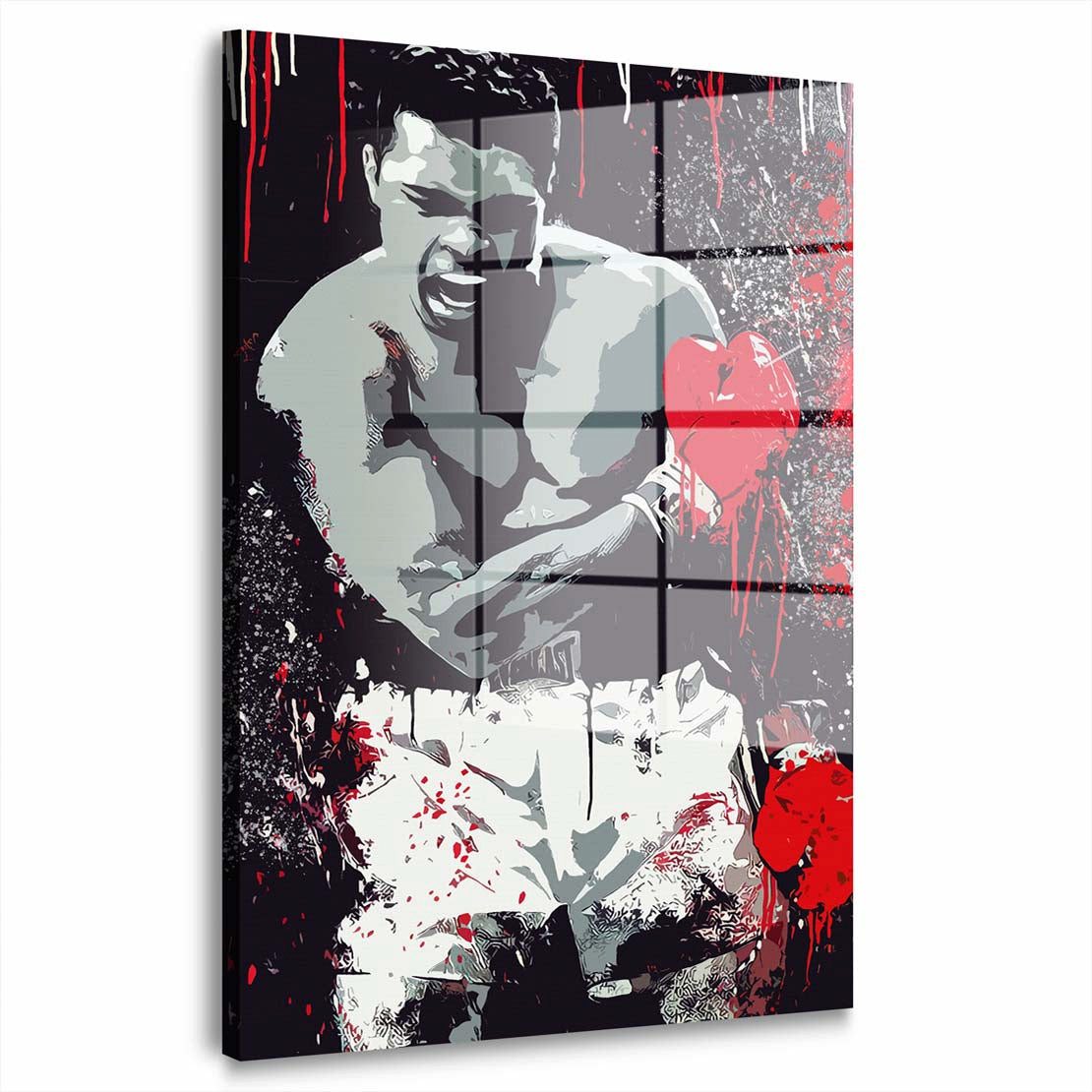 Acrylglasbild Boxer Pop Art Style Acrylglas Wandbild Bild Wanddeko Wohnzimmer XL