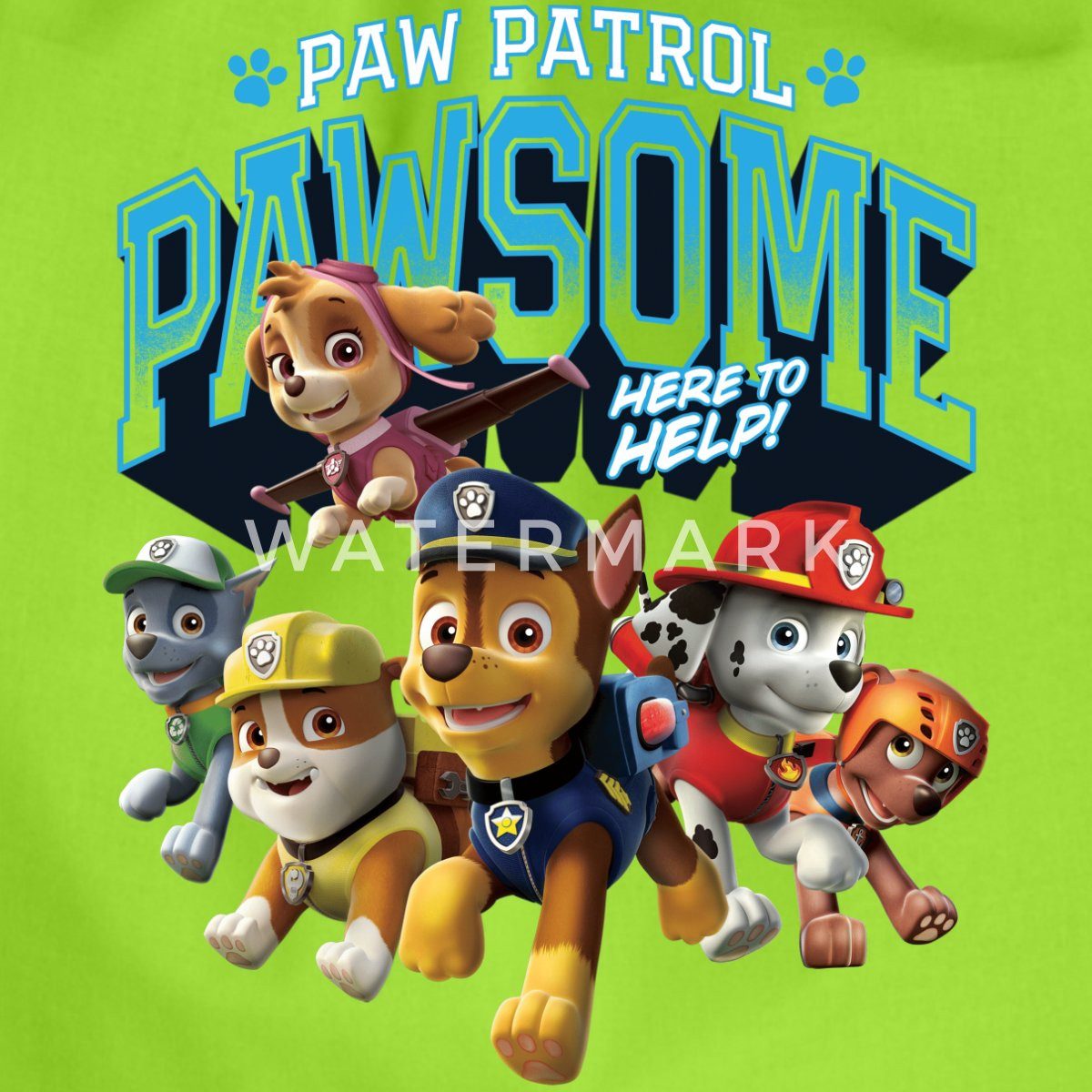 Spreadshirt Turnbeutel Paw Patrol Pawsome Here To Help Spruch Blau Turnbeutel (1-tlg)
