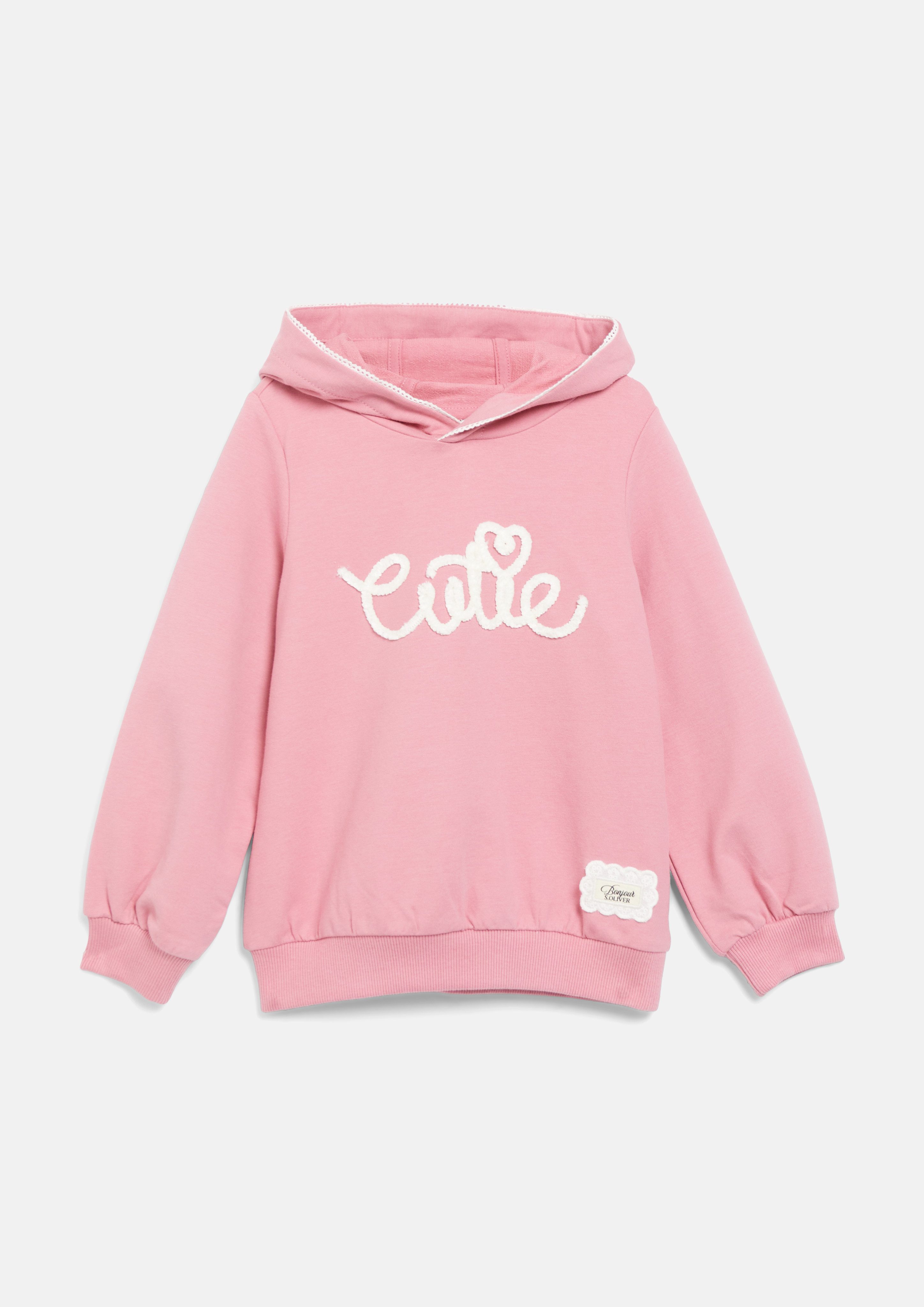s.Oliver Junior Kapuzensweatshirt mit Letter-Besatz und Häkelkante / für Girls