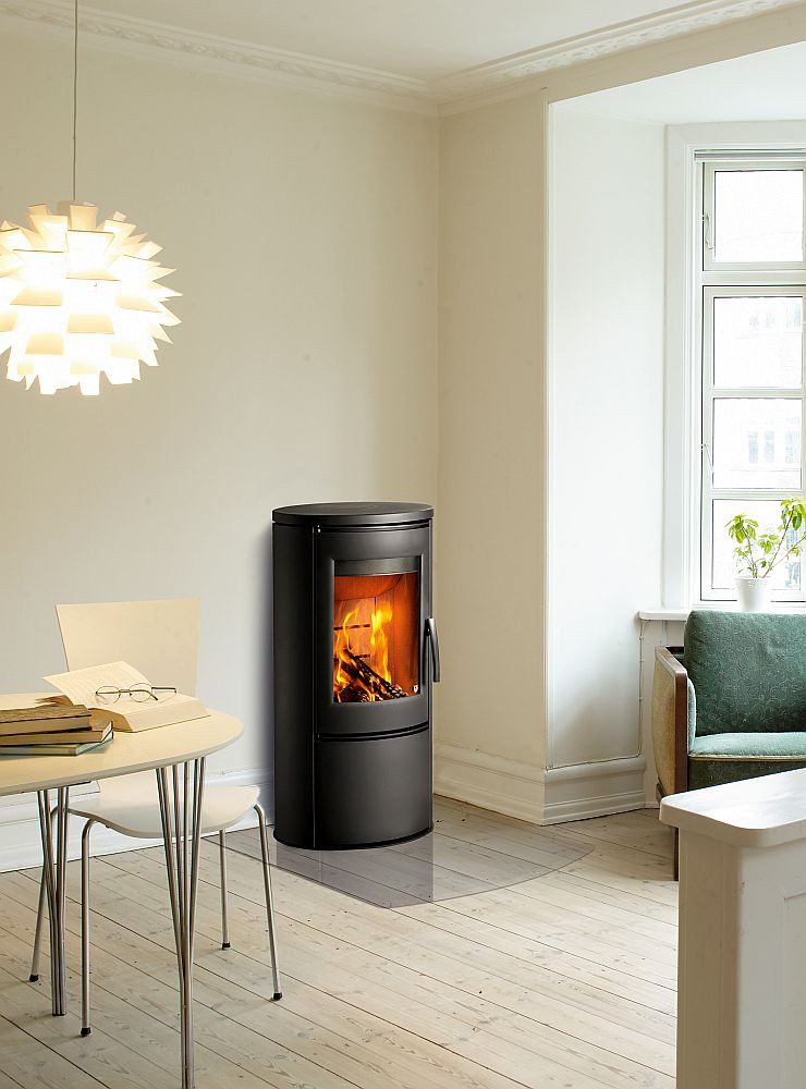 VARDE OVNE Kaminofen VARDE OVNE Kaminofen SHAPE 2 Stahl schwarz 5,4 kW Holzofen 1494197, 5 kW, Integriertes Airbox-System