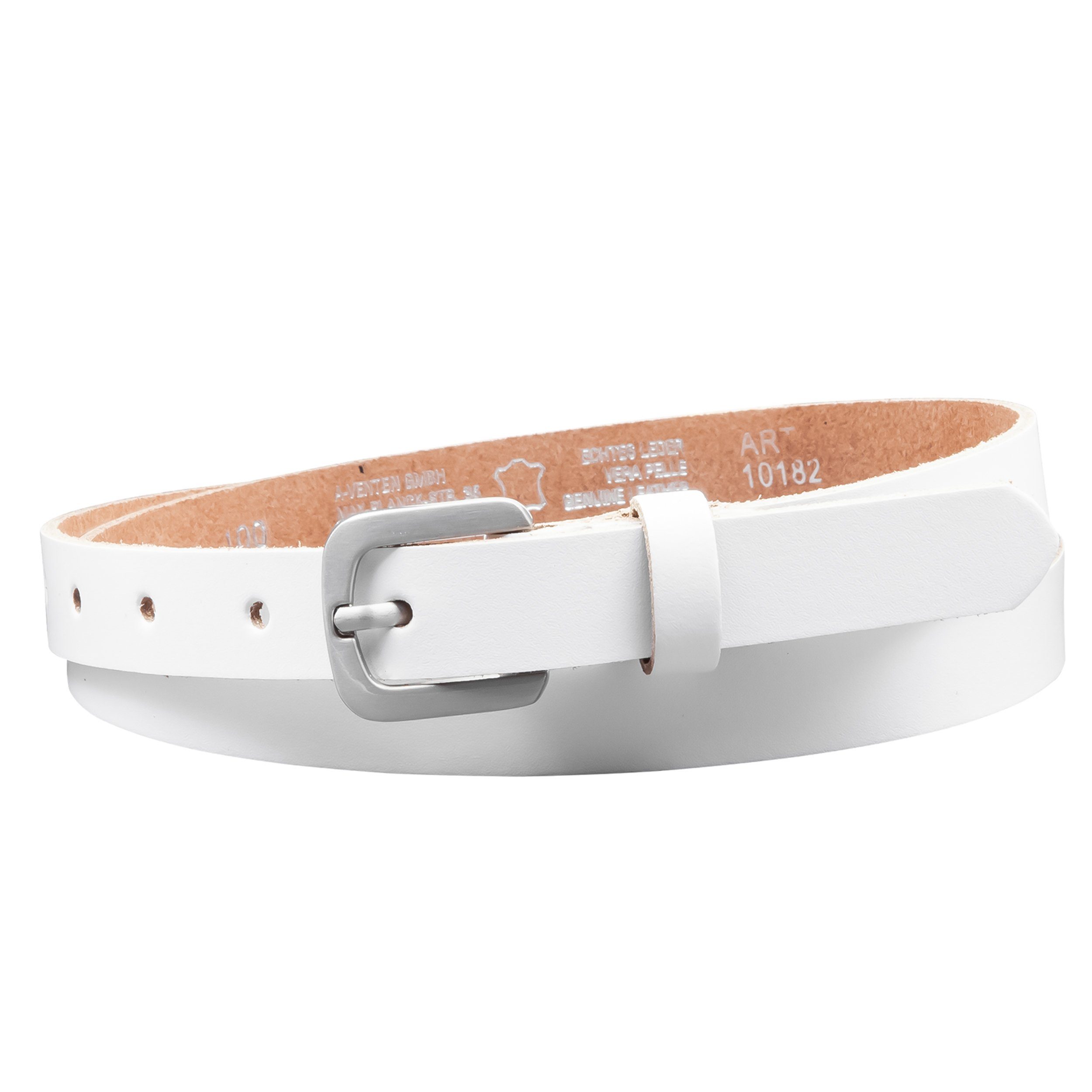 COLOGNEBELT Ledergürtel OM15-SL-Weiss MADE IN GERMANY, Weiss Kürzbar, 100 % Echtleder, Unisex – Bild 3 von 5