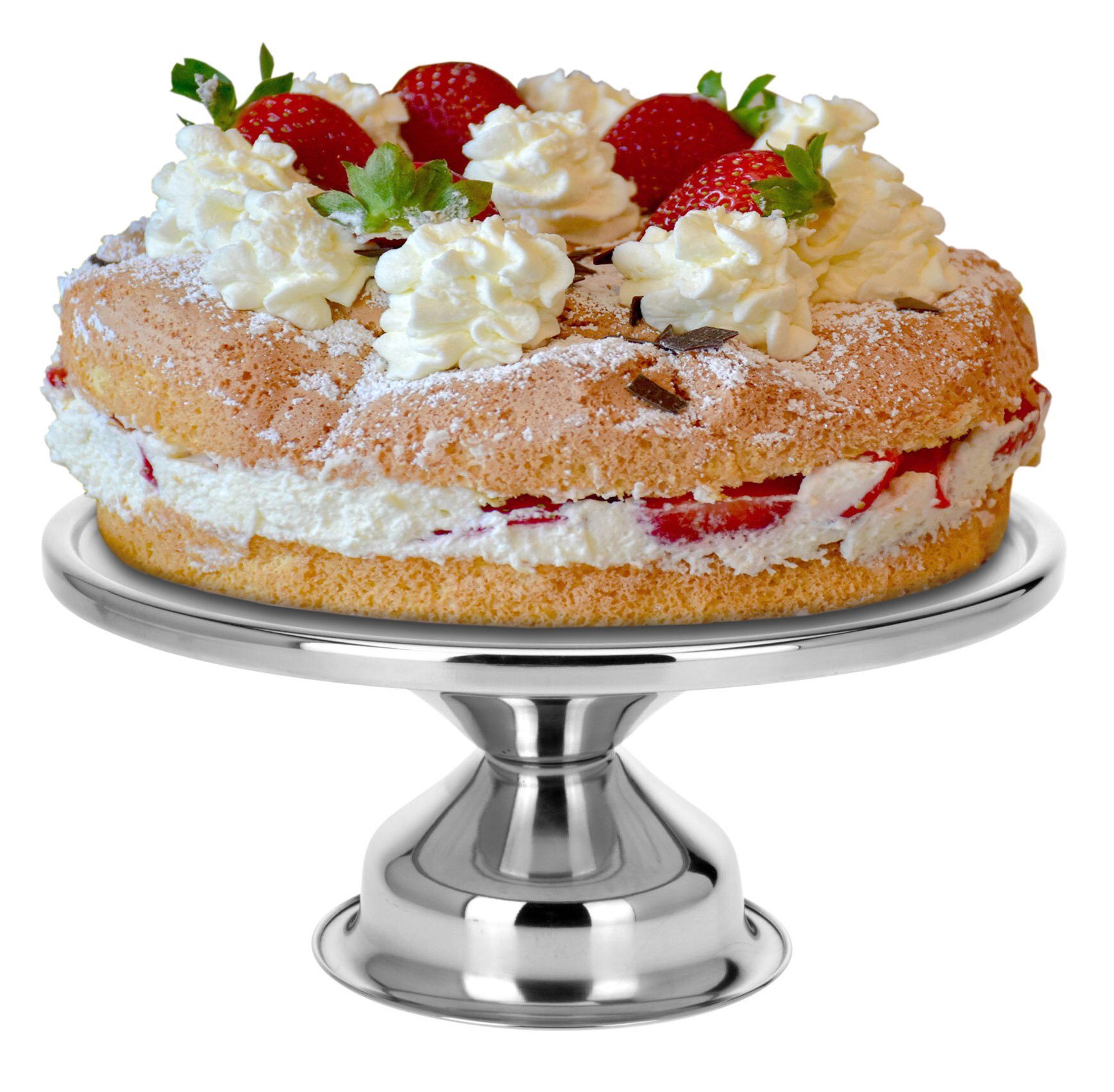 Spetebo Tortenständer Edelstahl Tortenständer mit Fuß - Ø 33 cm, Edelstahl, (Packung, 1-tlg., 1 x Tortenplatte), Metall Servierplatte für Kuchen und Torten