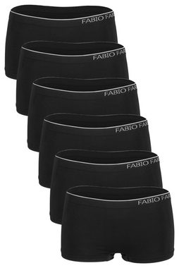 Fabio Farini Boxer Damen Unterhosen - Frauen nahtlose Boxershorts aus weicher Microfaser (Packung, 6-St) im sportlichen Look mit Logo an der Seite