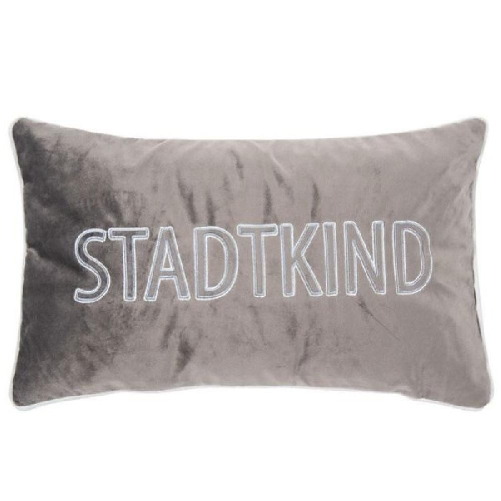 PAD Kissenhülle Kissenhülle Letters Stadtkind Blau Grau (30x50cm) günstig online kaufen