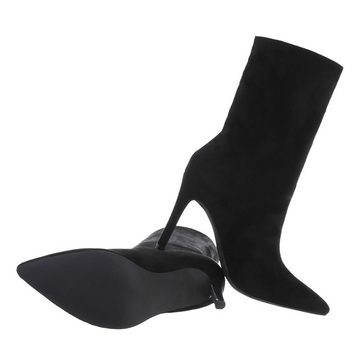 Ital-Design Damen Elegant High-Heel-Stiefelette Pfennig-/Stilettoabsatz High-Heel Stiefeletten in Schwarz