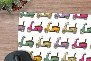 MuchoWow Gaming Mauspad Muster - Teenager - Motorroller - Reisen (1-St), Mousepad mit Rutschfester Unterseite, Gaming, 40x40 cm, XXL, Großes