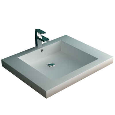 Alpenberger Aufsatzwaschbecken »Handwaschbecken Mineralguss« (Waschschale, 1-St., Waschtisch), besonders leichte Reinigung