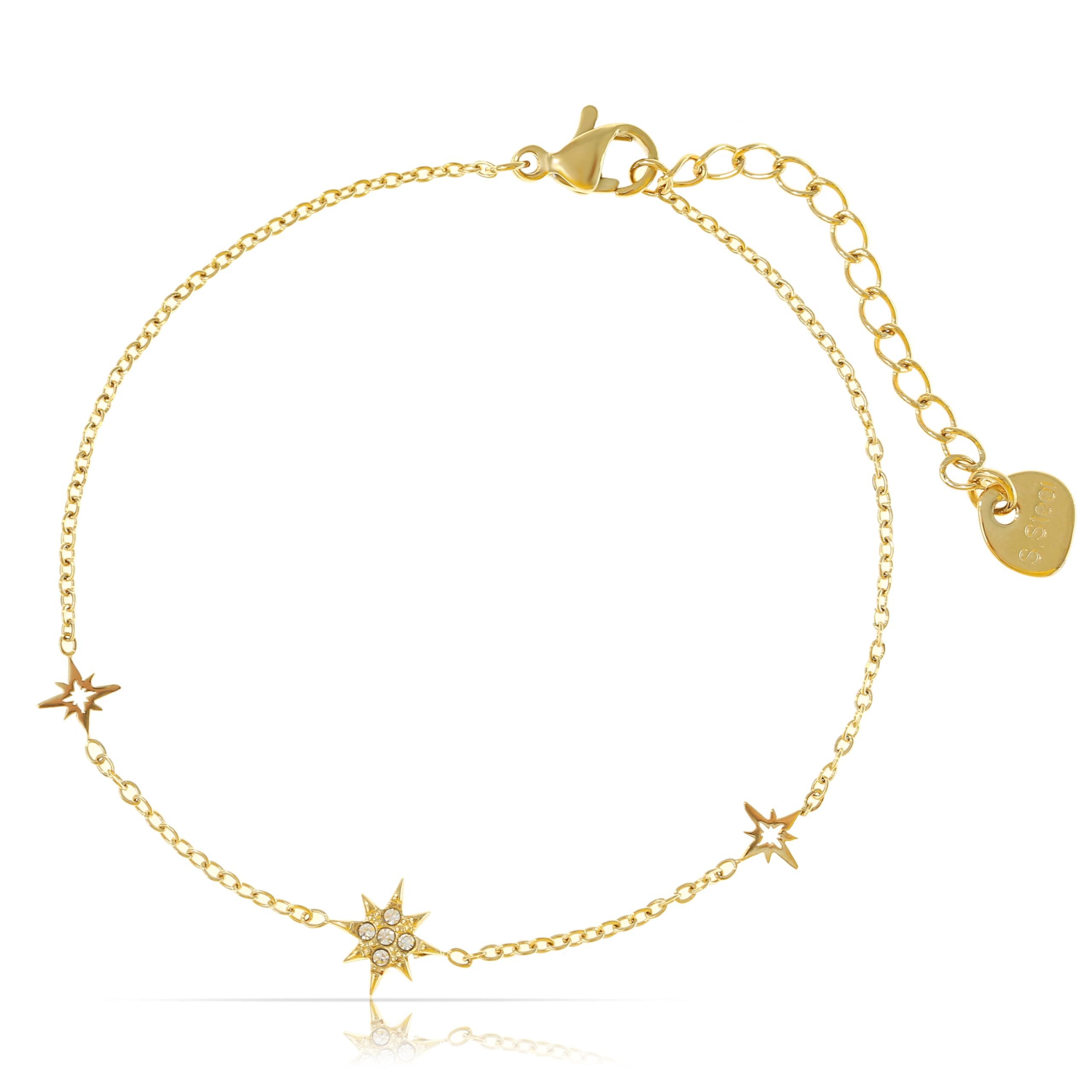 Made by Nami Edelstahlarmband filigran in Gold oder Silber mit Stern Anhäng günstig online kaufen