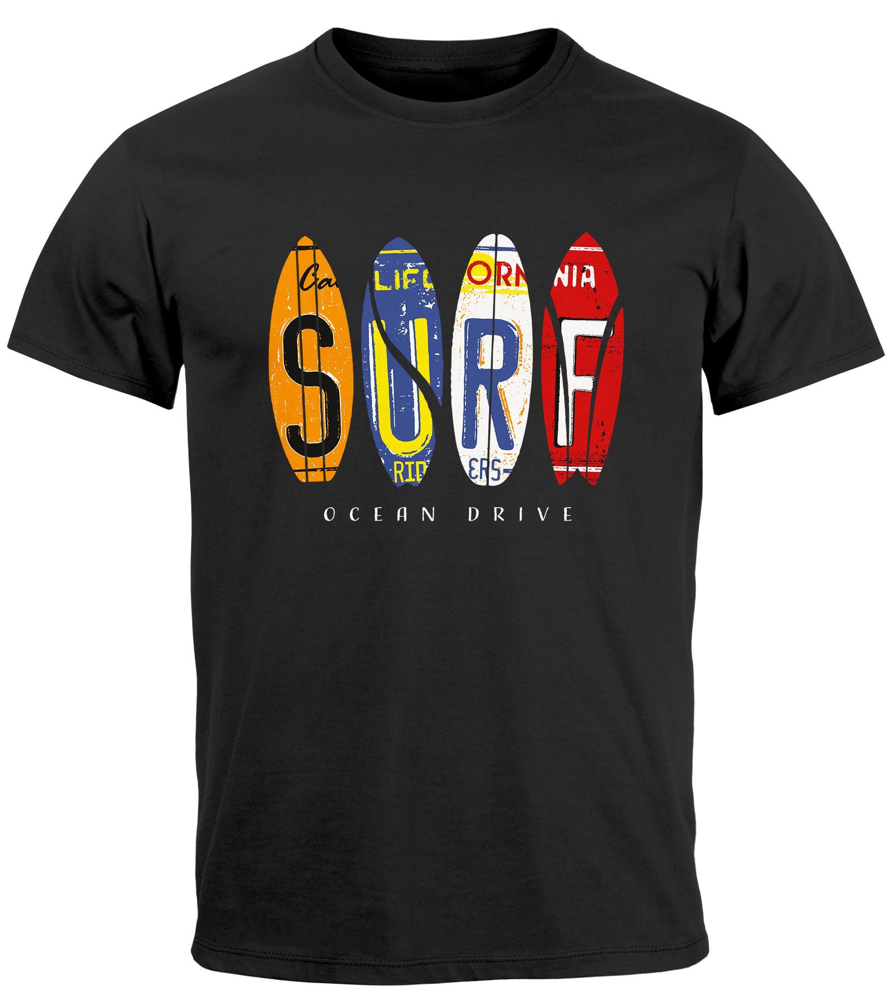 Neverless Print-Shirt Herren T-Shirt Print Surfboards günstig online kaufen
