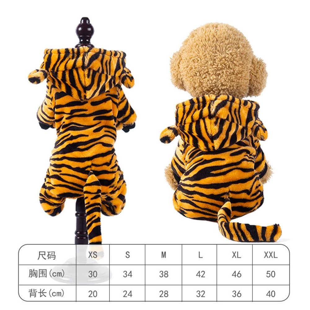Ledander Hundekostüm Tigerkostüm Hund Süßes Haustierkostüm,Rollenspielkostüm für Katzen, Hoodie,geeignet für mittelgroße und kleine Hunde und Katzen