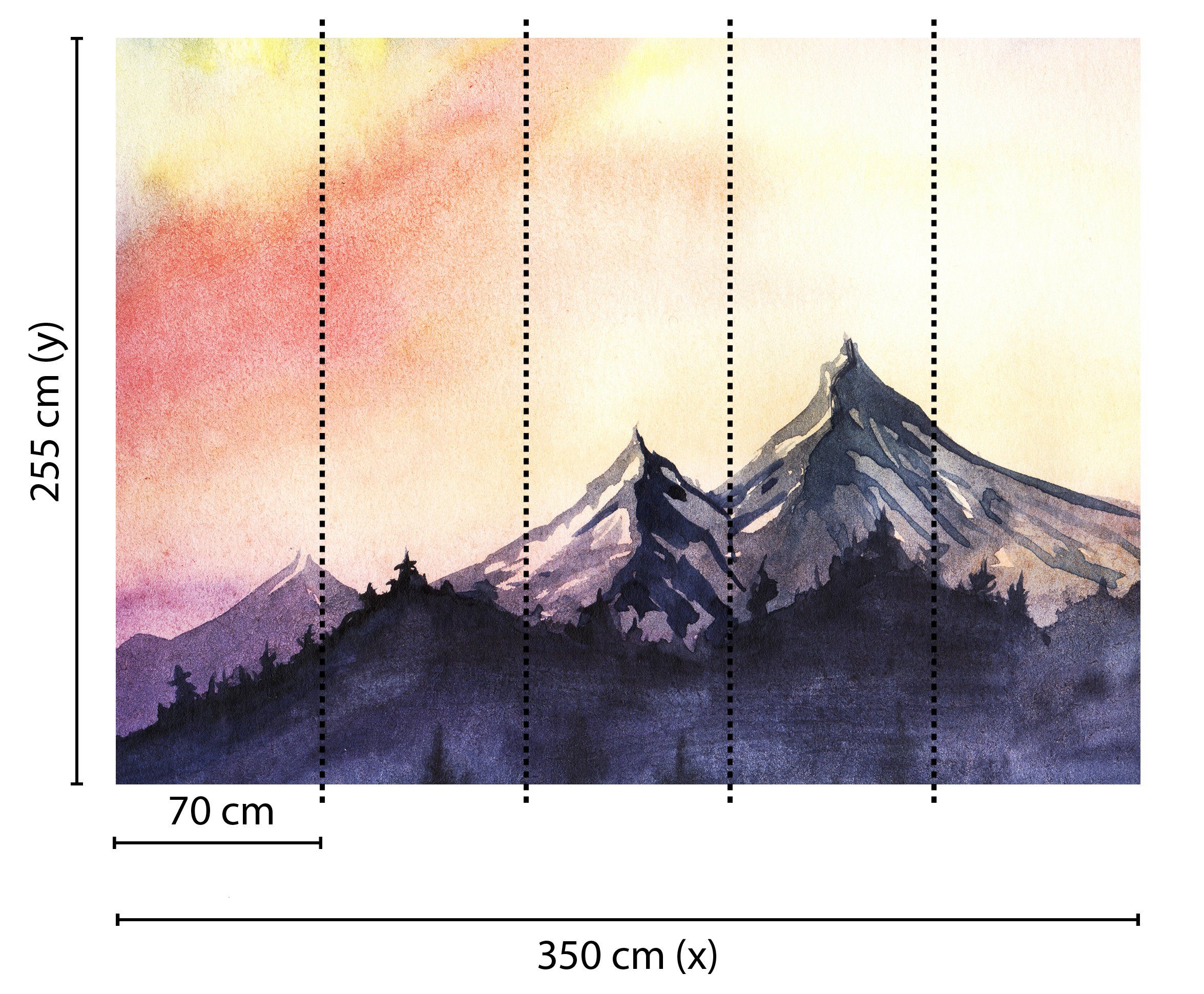 St), Fototapete Decke Vlies, Schräge, Paint Wand, 1, Designwalls Mountain glatt, living (5 walls