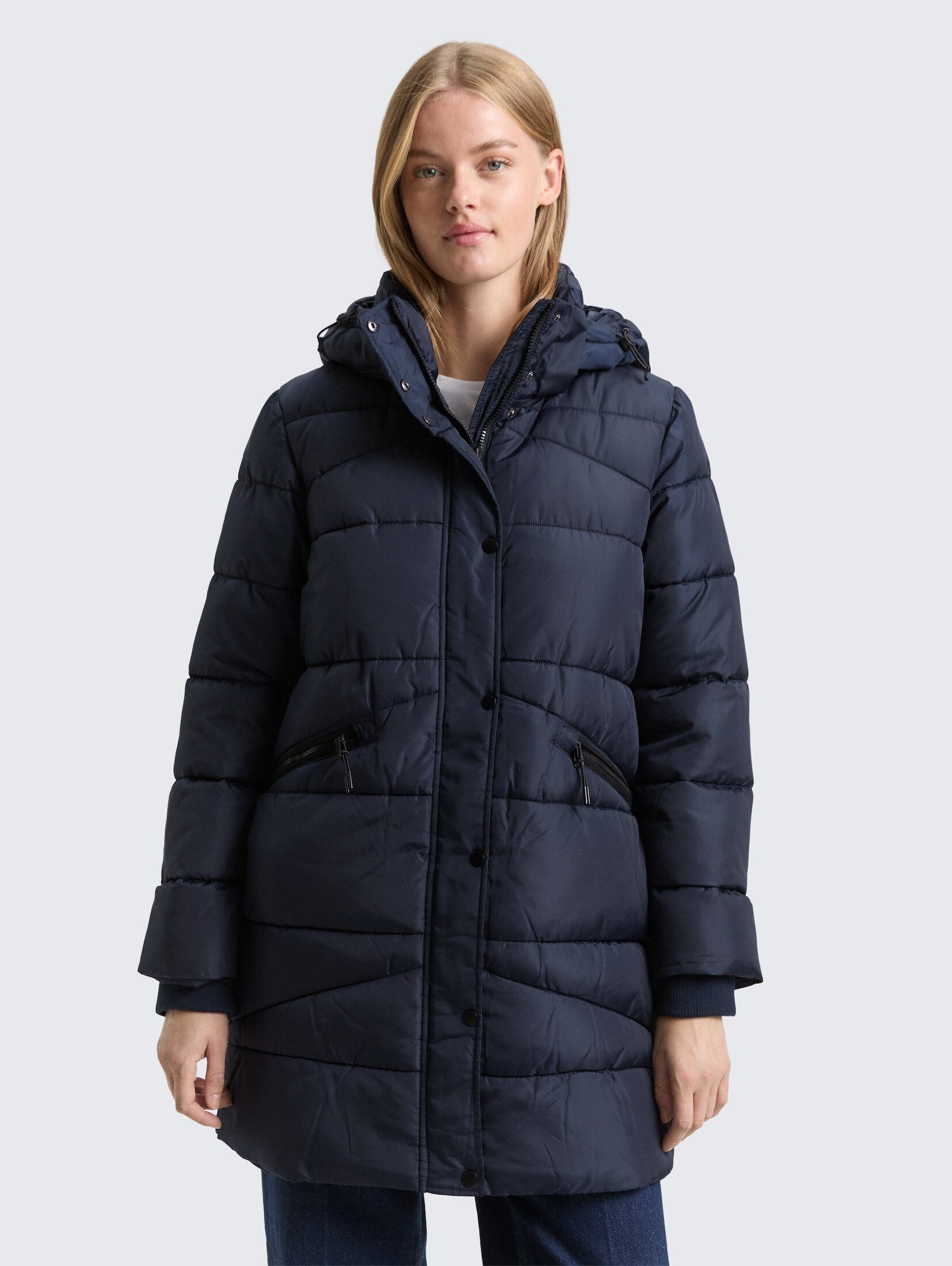 TOM TAILOR Denim Steppmantel Jacken Puffermantel mit abnehmbarer Kapuze günstig online kaufen