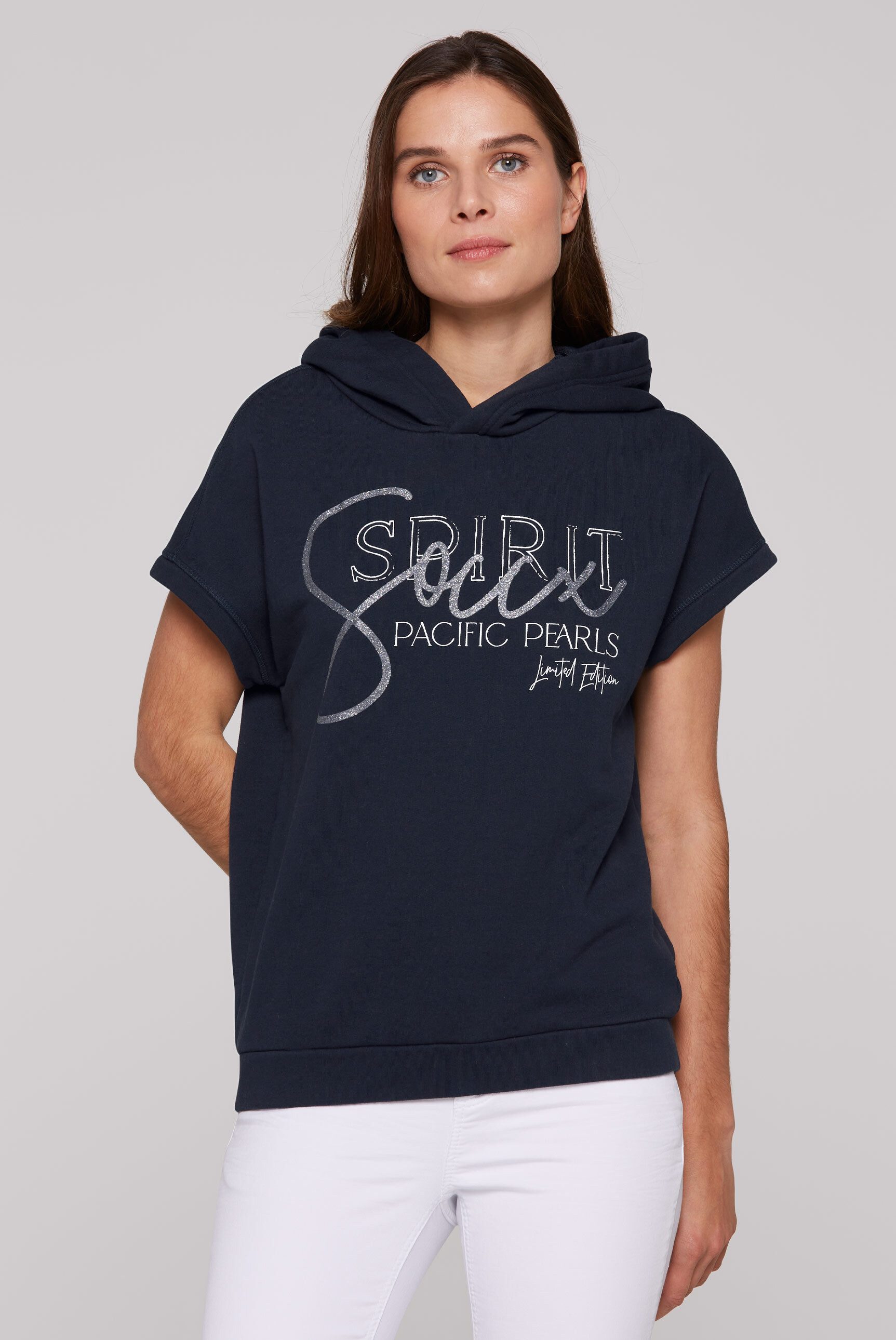 SOCCX Kapuzensweatshirt mit Gummizug im Saum