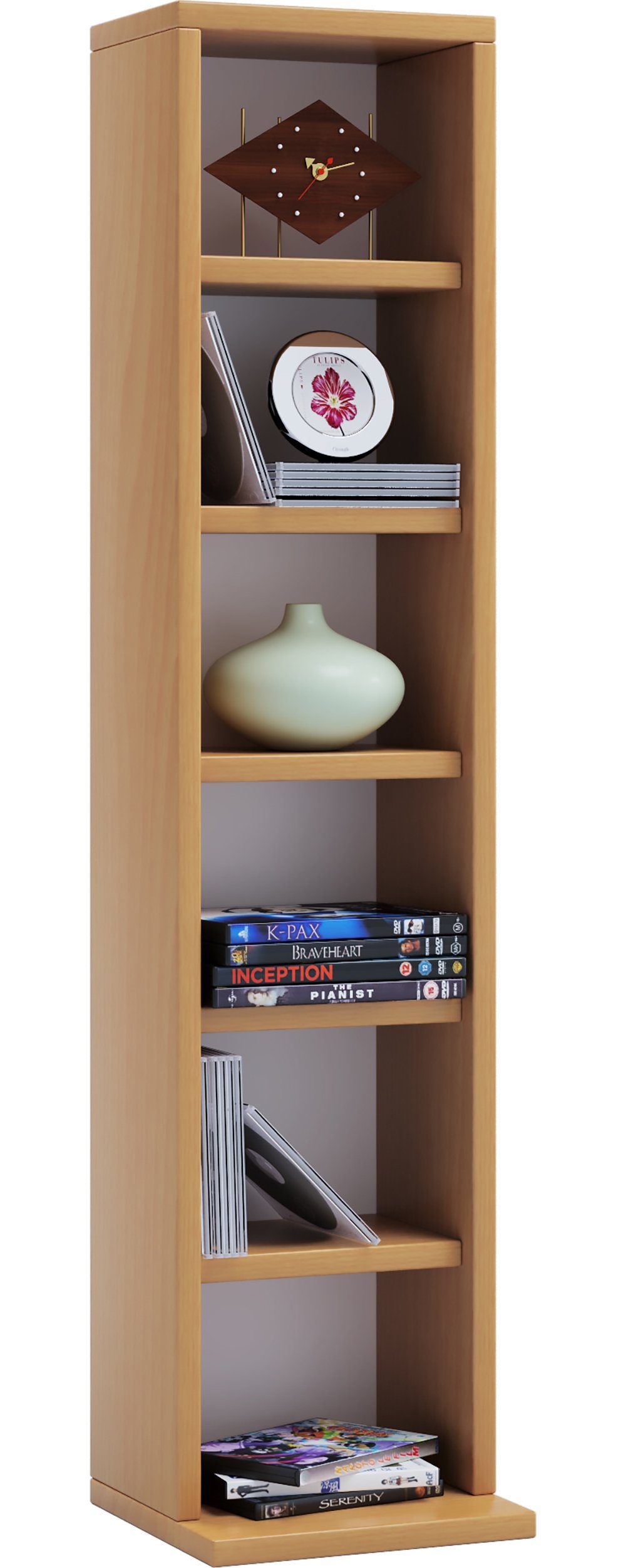VCM Standregal Holz CD DVD Stand Aufbewahrung Deko Regal Elementa