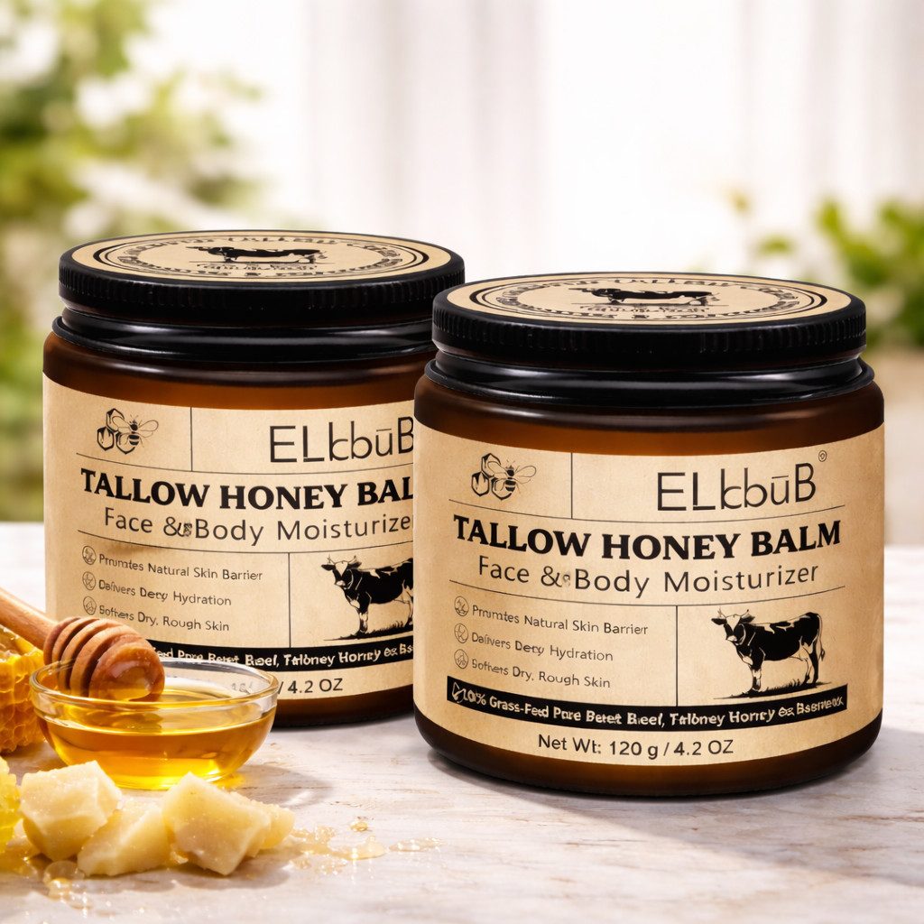 NEXGEN LUXUS SCHÖNHEIT & HAUTPFLEGE Körpercreme Hautpflege Rindertalg Honig Beef Tallow Creme Gesicht Balsam 120 g Packung, 2-tlg., Aufgeschlagene Honigcreme Langanhaltende Feuchtigkeit Pflege