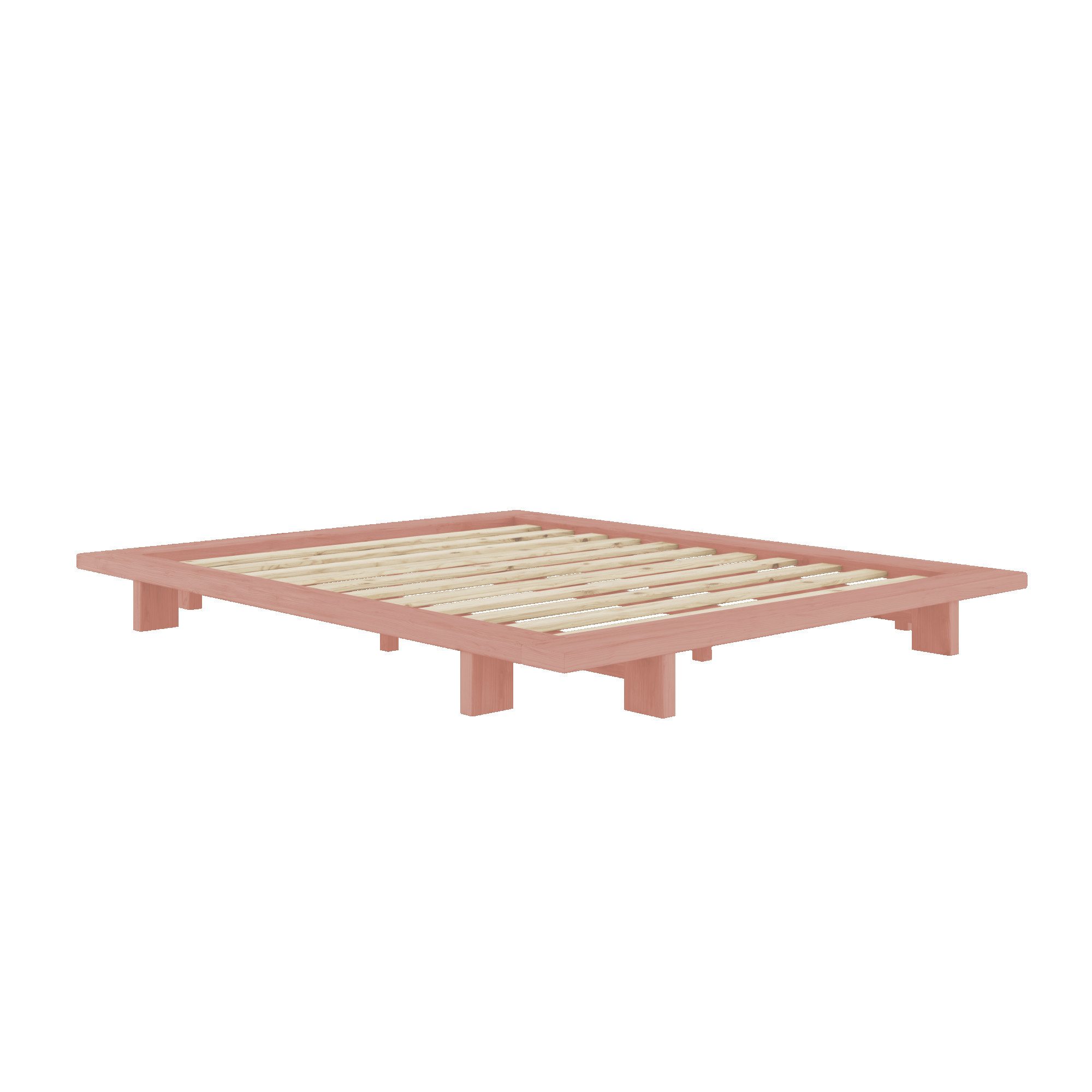 Karup Design Bettgestell JAPAN BED Bodenbett, Holzrahmen, Futonbett, Jugendbett, Holzbett, Massivholzbett mit Lattenrost, Kiefer massiv, Bett ohne Kopfteil
