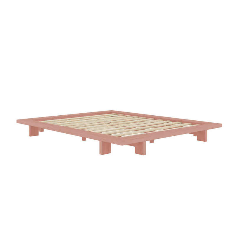 Karup Design Bettgestell JAPAN BED, Futonbett, Bodenbett, Holzrahmen, Jugendbett, Holzbett, Massivholzbett mit Lattenrost, Kiefer massiv, Doppelbett ohne Kopfteil