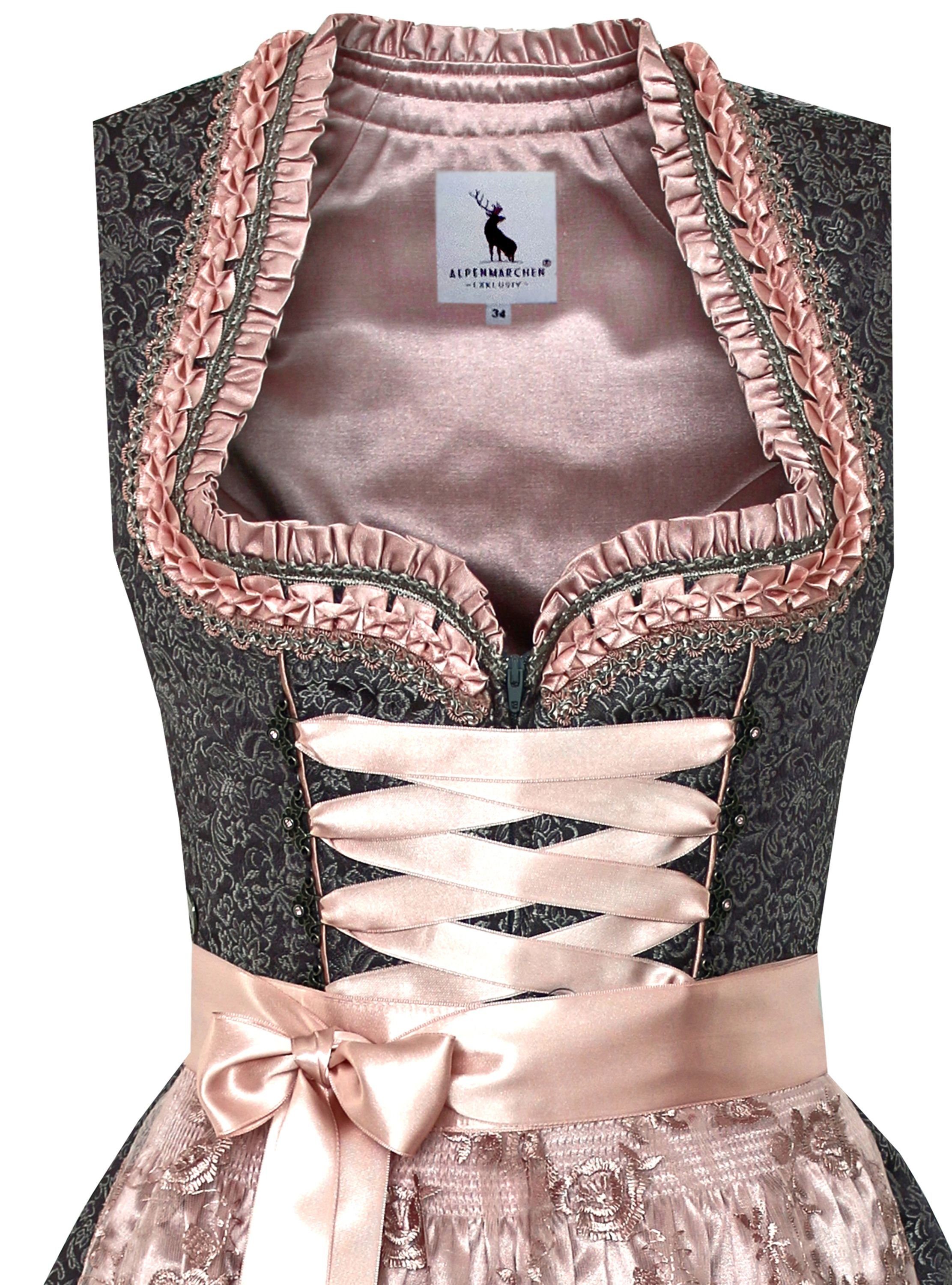 Alpenmärchen Dirndl Dirndl Juna in grau und rosa - ALM905 günstig online kaufen